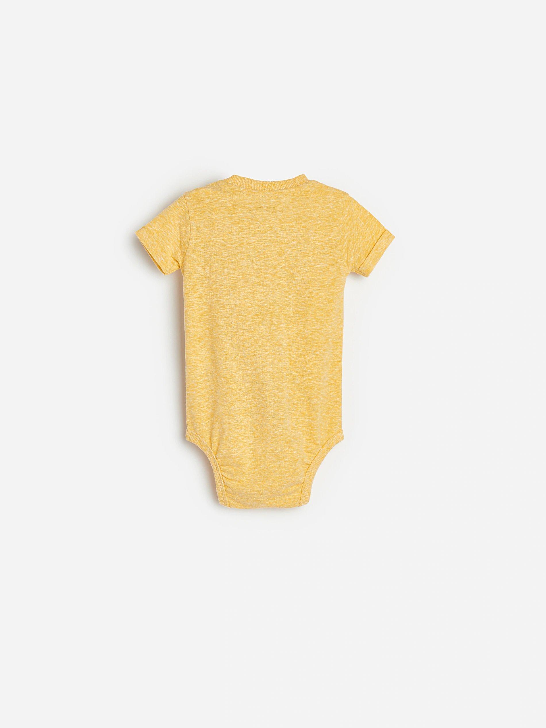 Yellow Melange Bodysuit, Kids Boys, , large image number 1