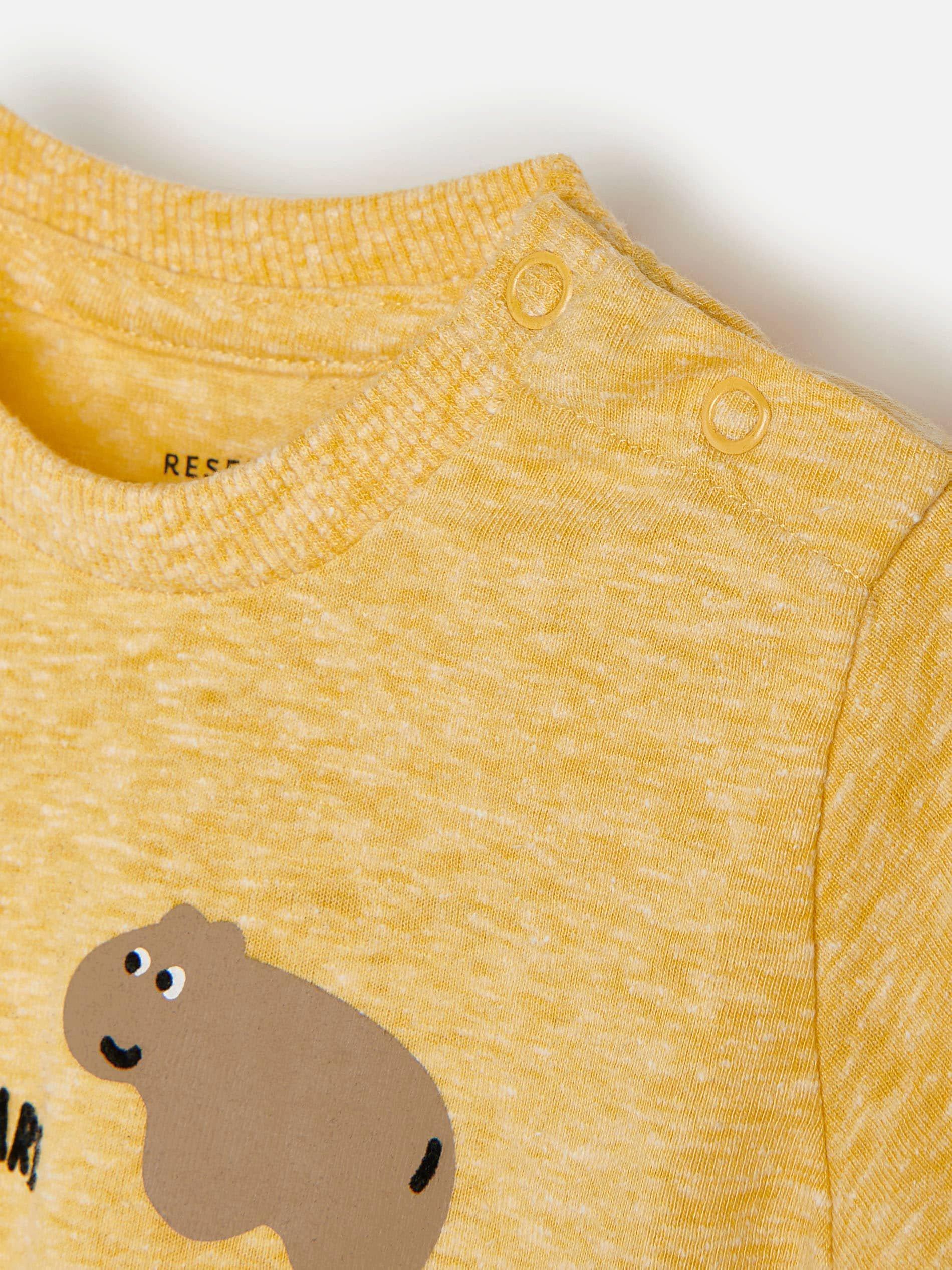 Yellow Melange Bodysuit, Kids Boys, , large image number 3