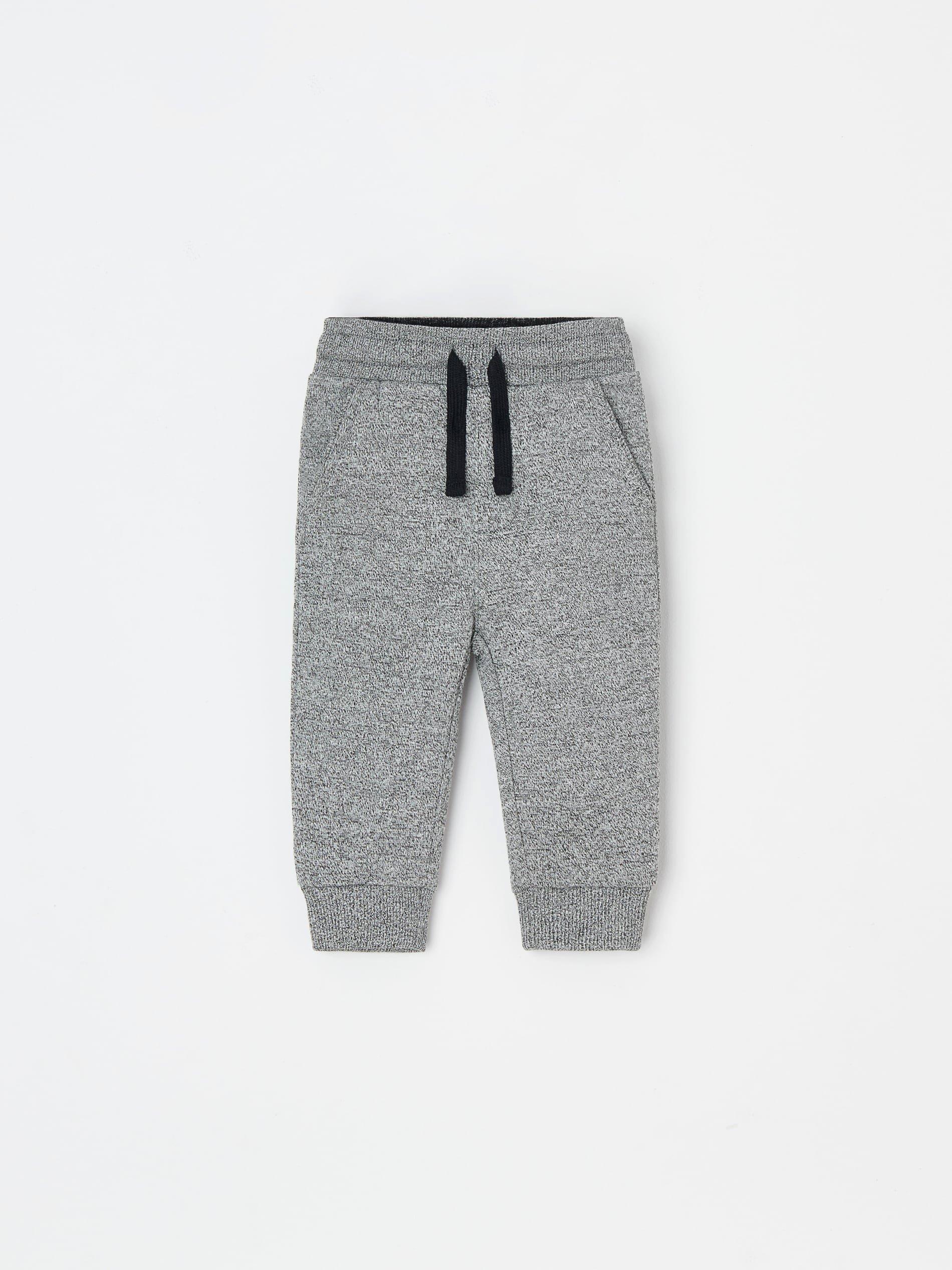 Grey Melange Sweatpants, Kids Boys, , large image number 0