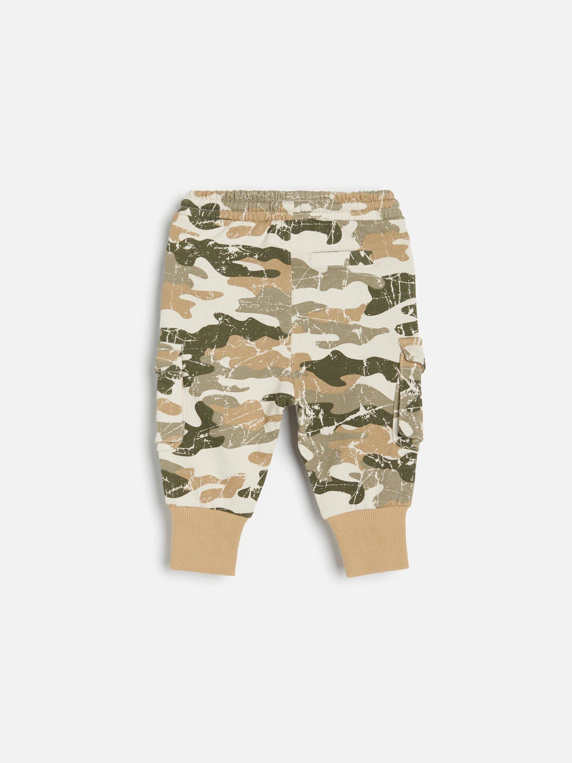 Beige Camo Sweatpants, Kids Boys, , large image number 1