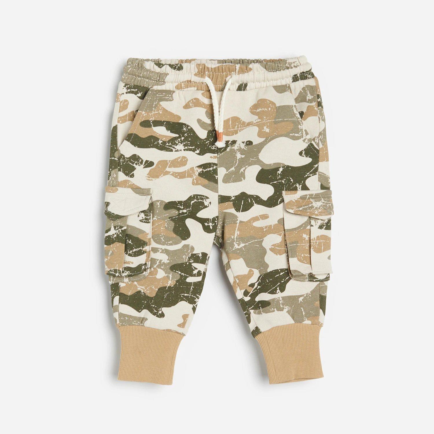 Beige Camo Sweatpants, Kids Boys, , large image number 2