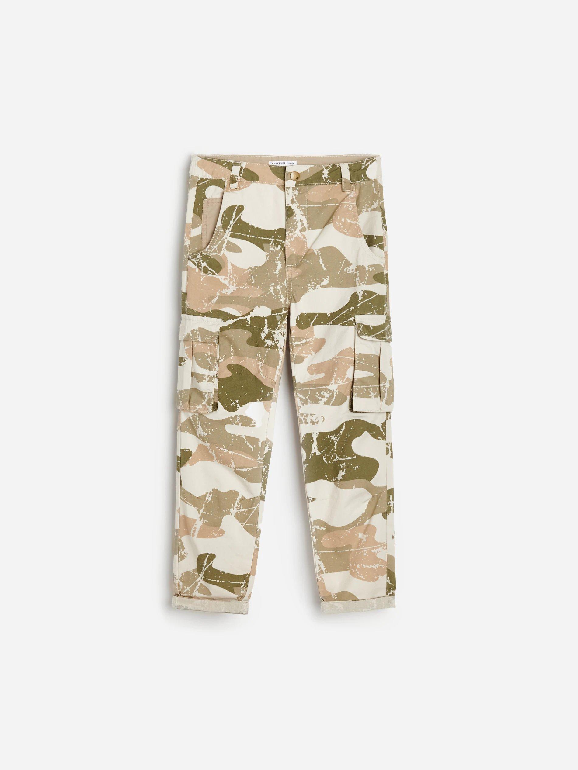 Beige Cargo Trousers , Kids Boys, , large image number 0