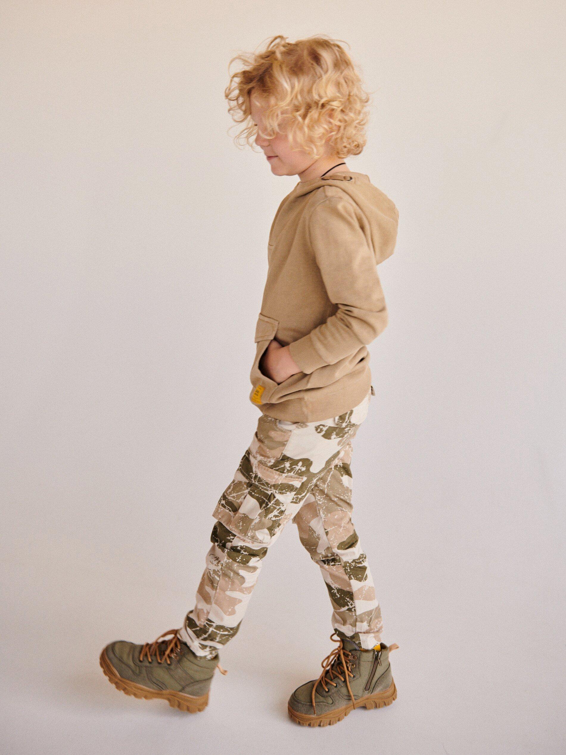 Beige Cargo Trousers , Kids Boys, , large image number 4