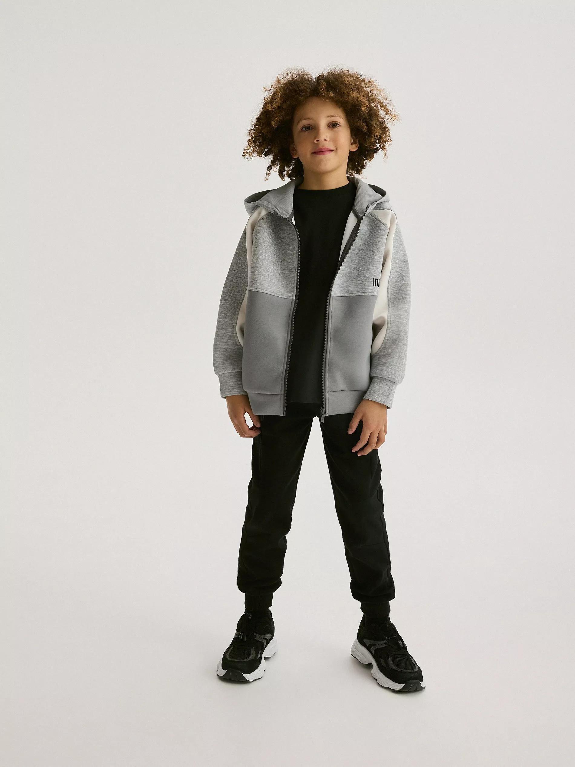 Black Cotton Jogger Pants, , large image number 0