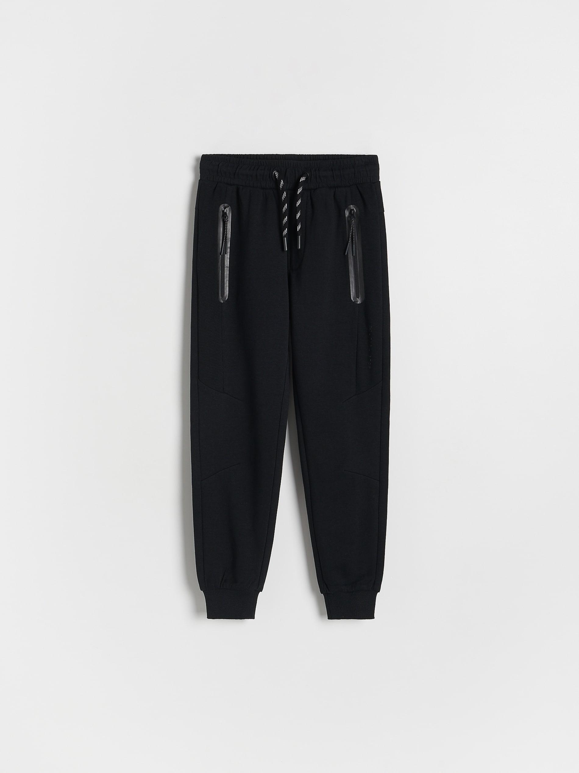 Black Cotton Jogger Pants, , large image number 1