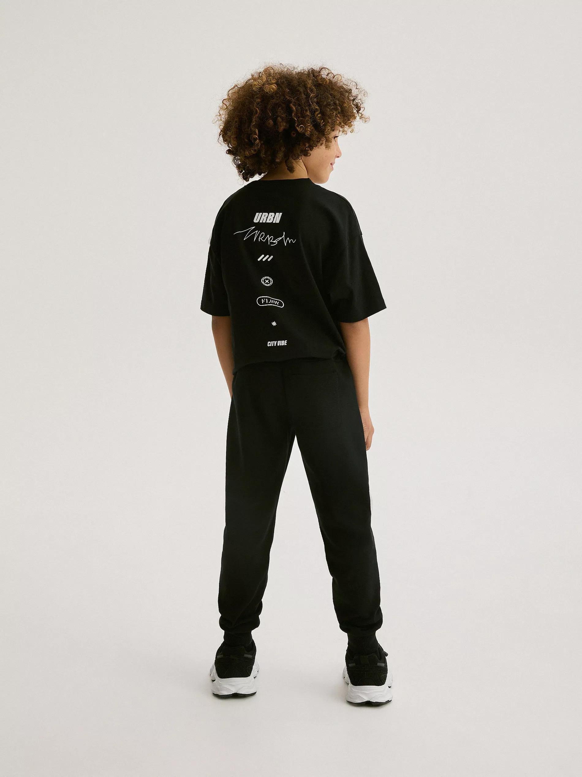 Black Cotton Jogger Pants, , large image number 4