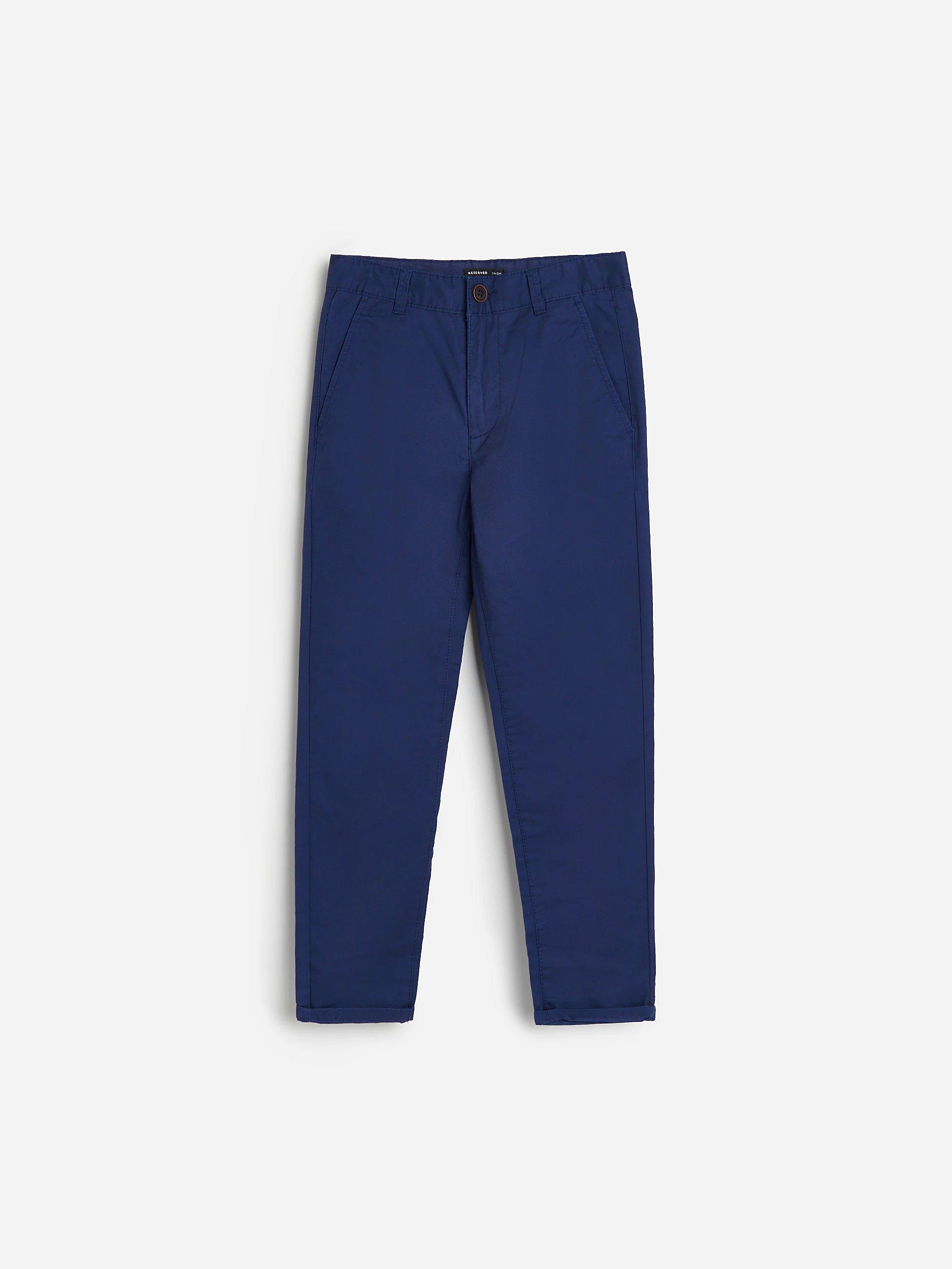 Navy Cotton Chino Trousers, Kids Boys, , large image number 0