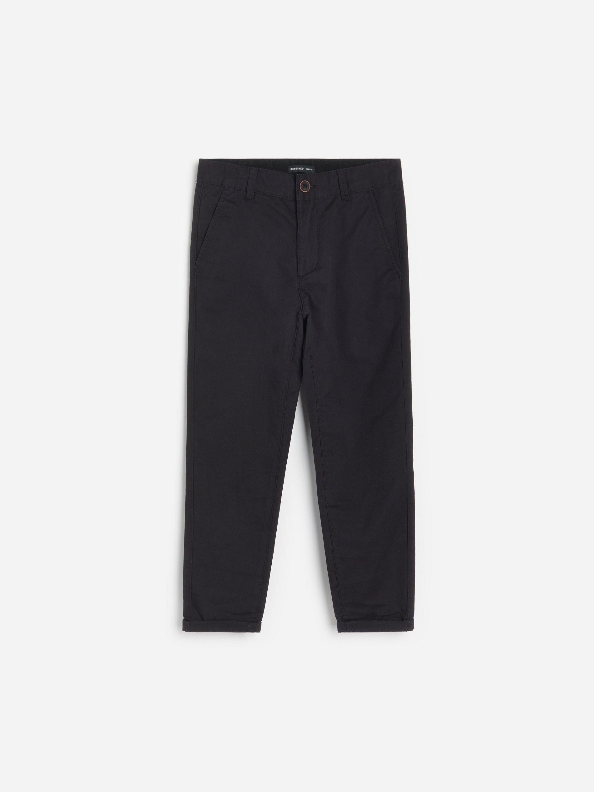 Black Cotton Chino Trousers, Kids Boys, , large image number 0