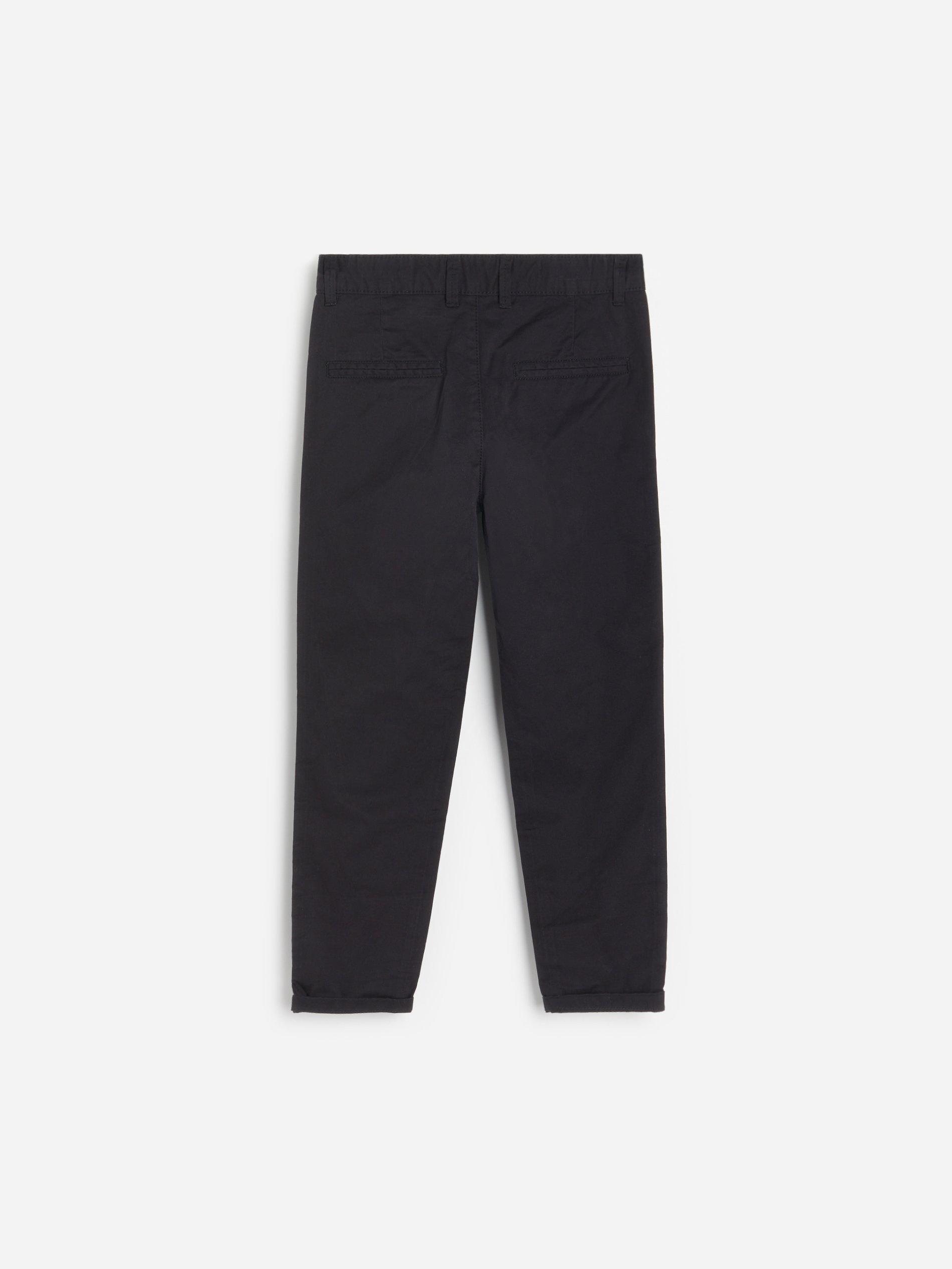 Black Cotton Chino Trousers, Kids Boys, , large image number 1
