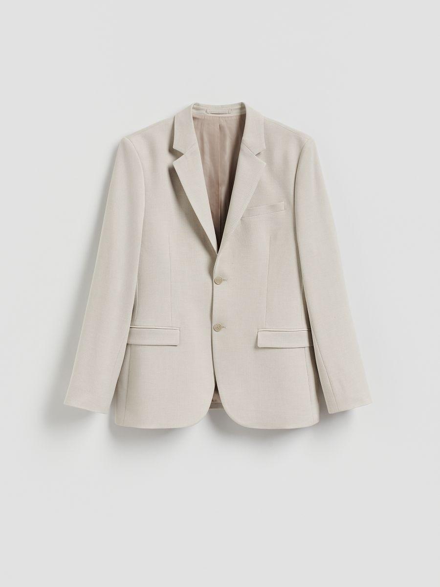 Beige Regular Fit Blazer With Viscose Blend, Beige, large image number 2