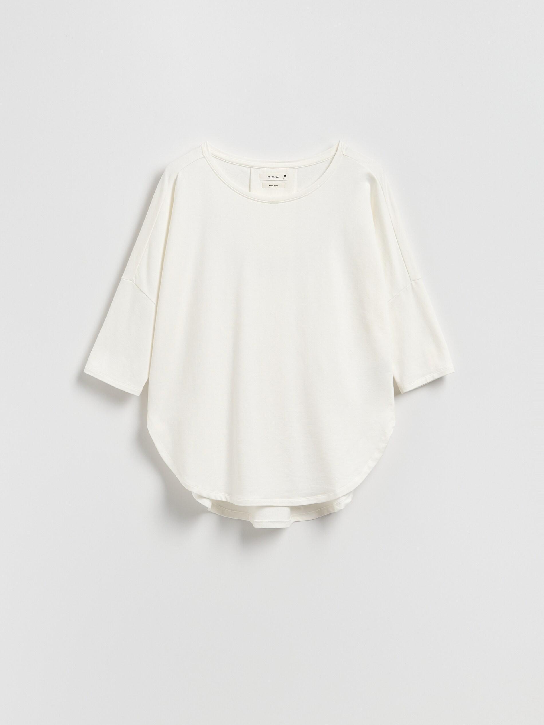 Cream Modal Rich Long Sleeve T-Shirt, Ivory, large image number 4