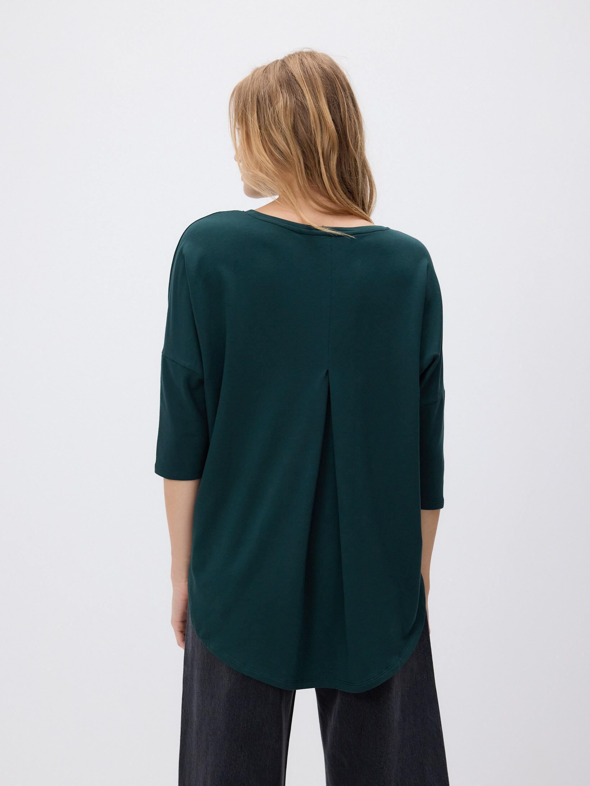 Dark Green Modal Rich Long Sleeve T-Shirt, Khaki, large image number 1