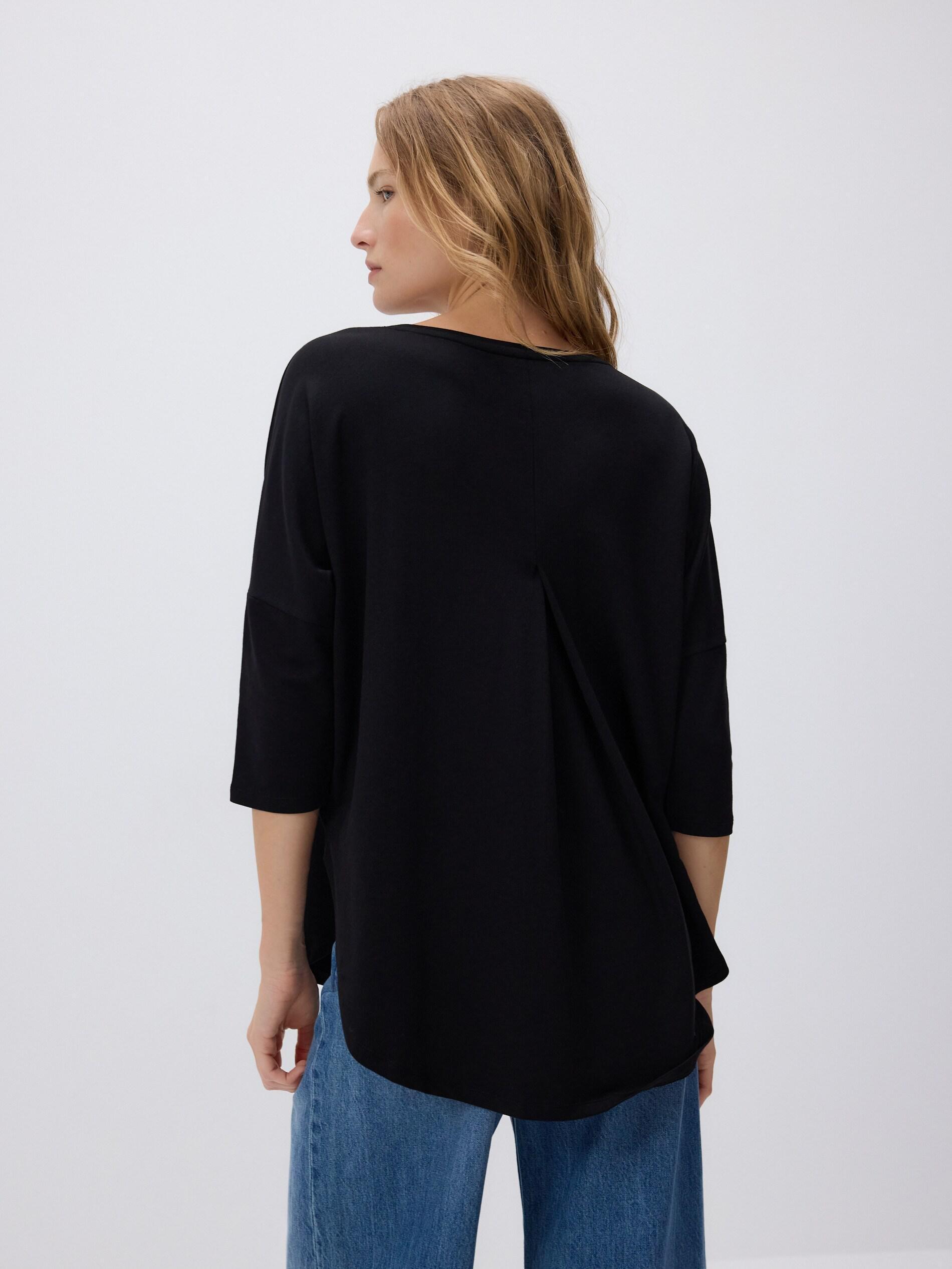 Black Modal Rich Long Sleeve T-Shirt, Black, large image number 3