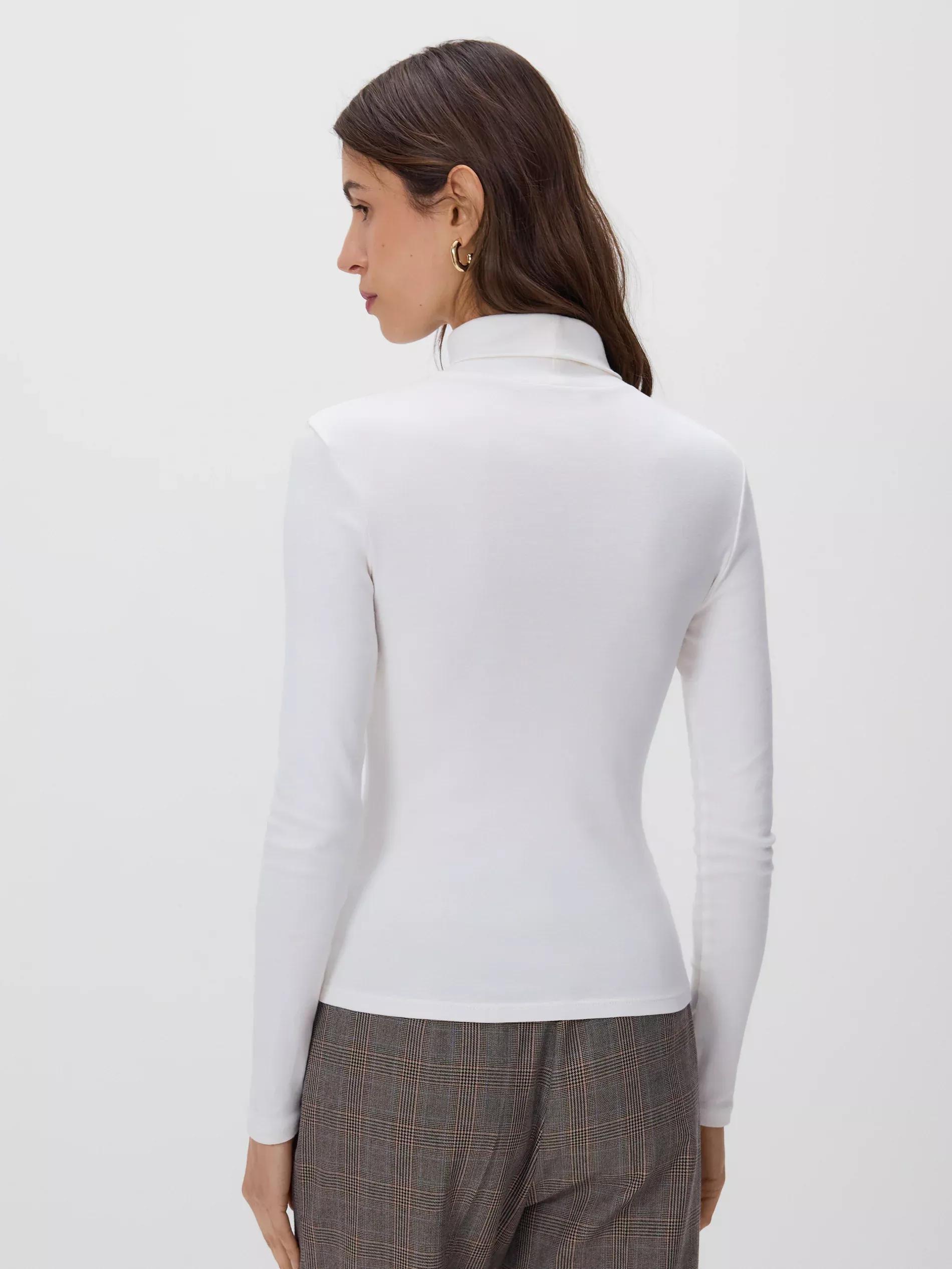 Cream Cotton Rich Turtleneck, Ivory, large image number 2