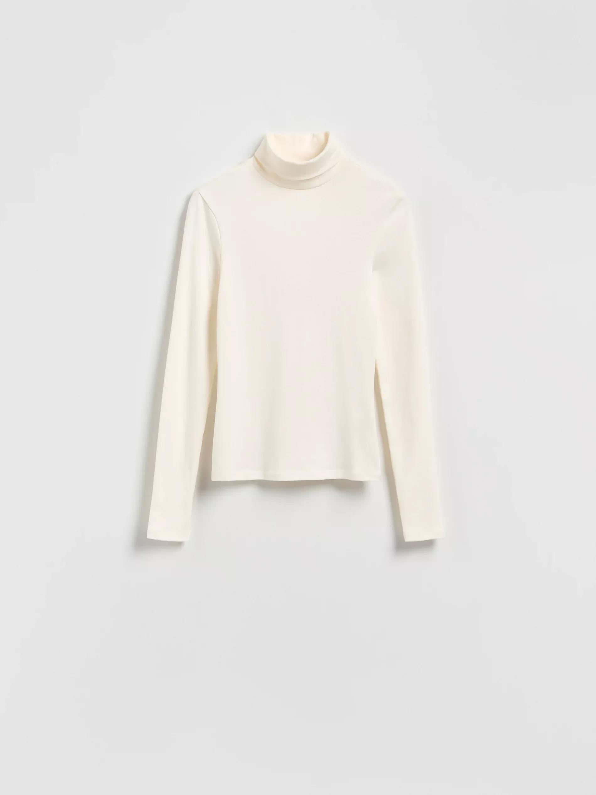 Cream Cotton Rich Turtleneck, Ivory, large image number 3