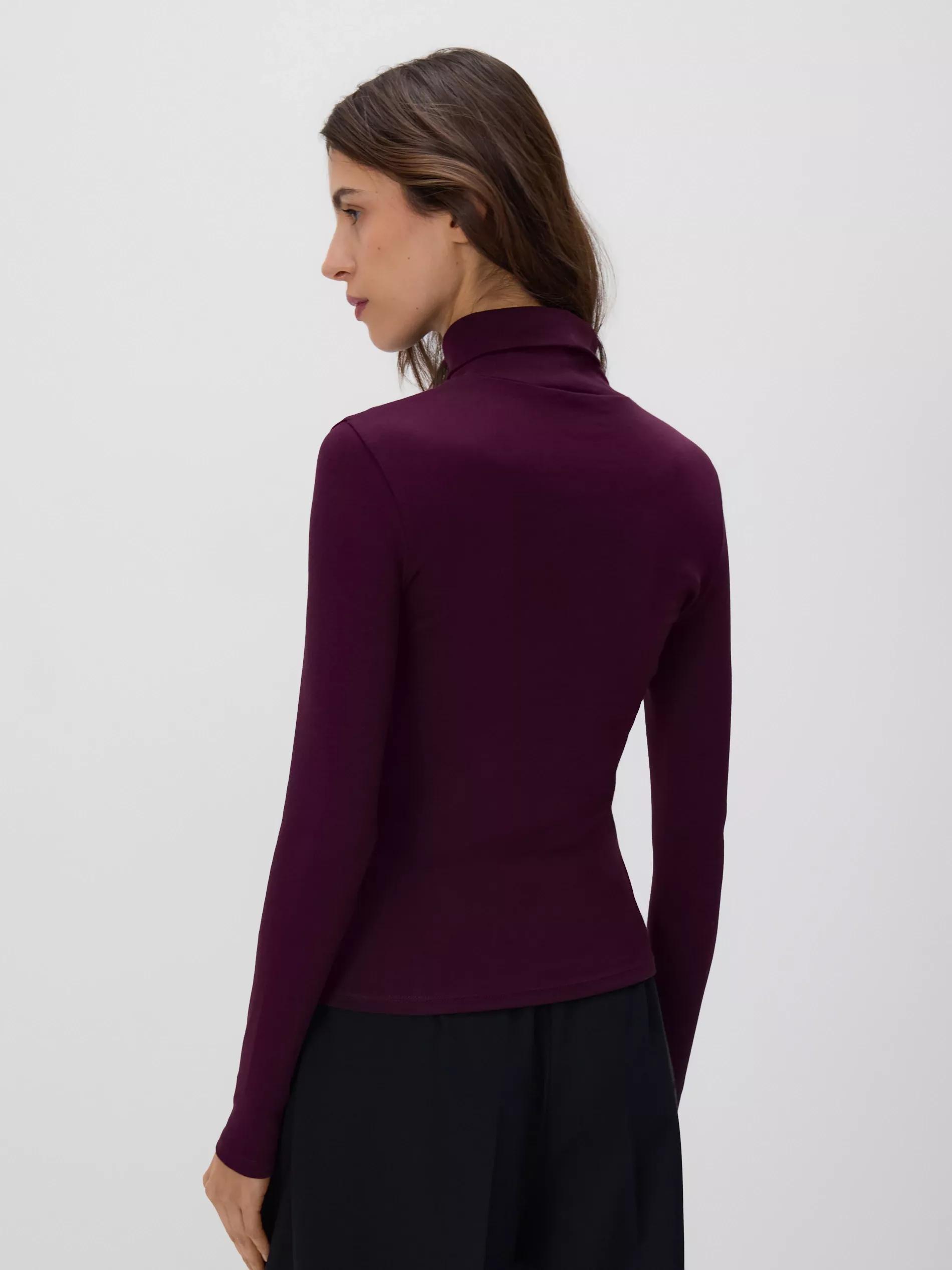 Maroon Cotton Rich Turtleneck, Burgundy, large image number 3
