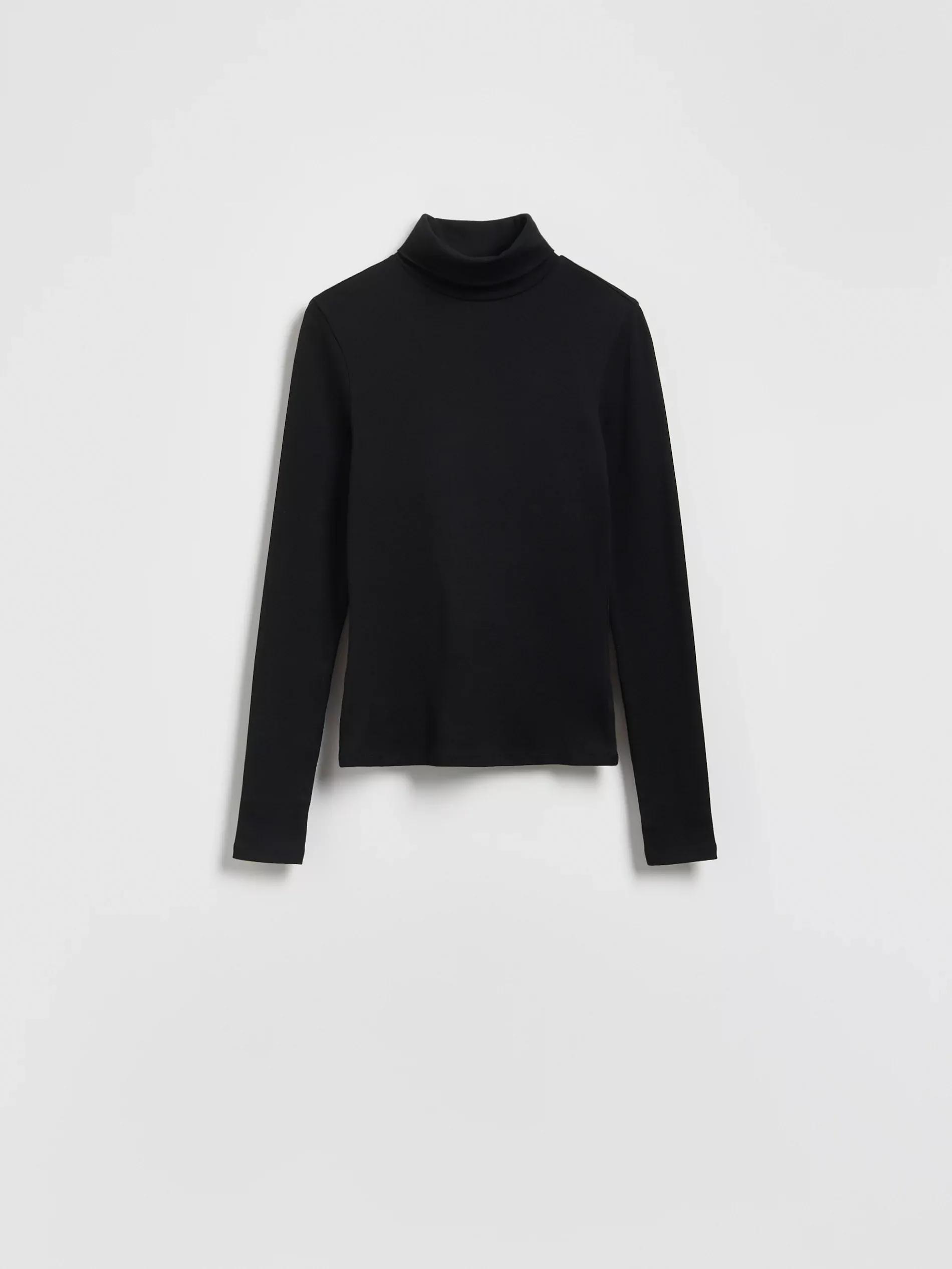 Black Cotton Rich Turtleneck, Black, large image number 4
