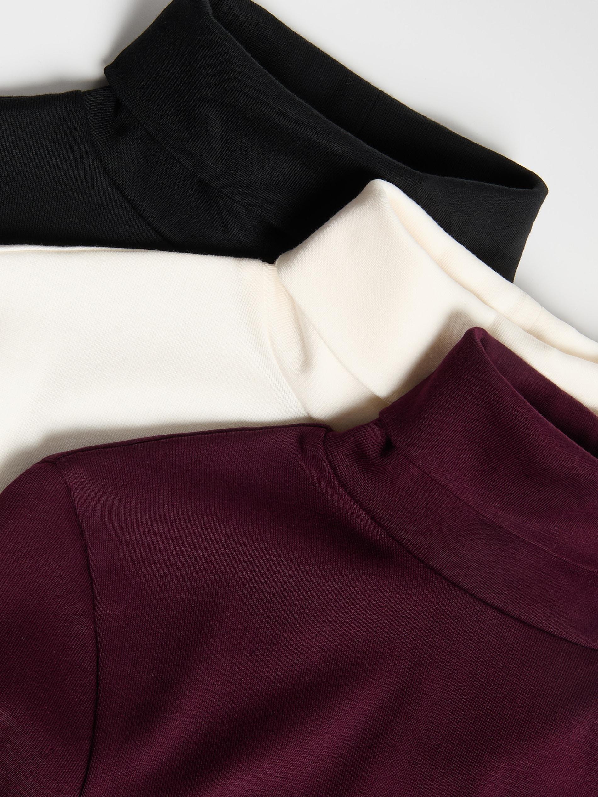 Black Cotton Rich Turtleneck, Black, large image number 5