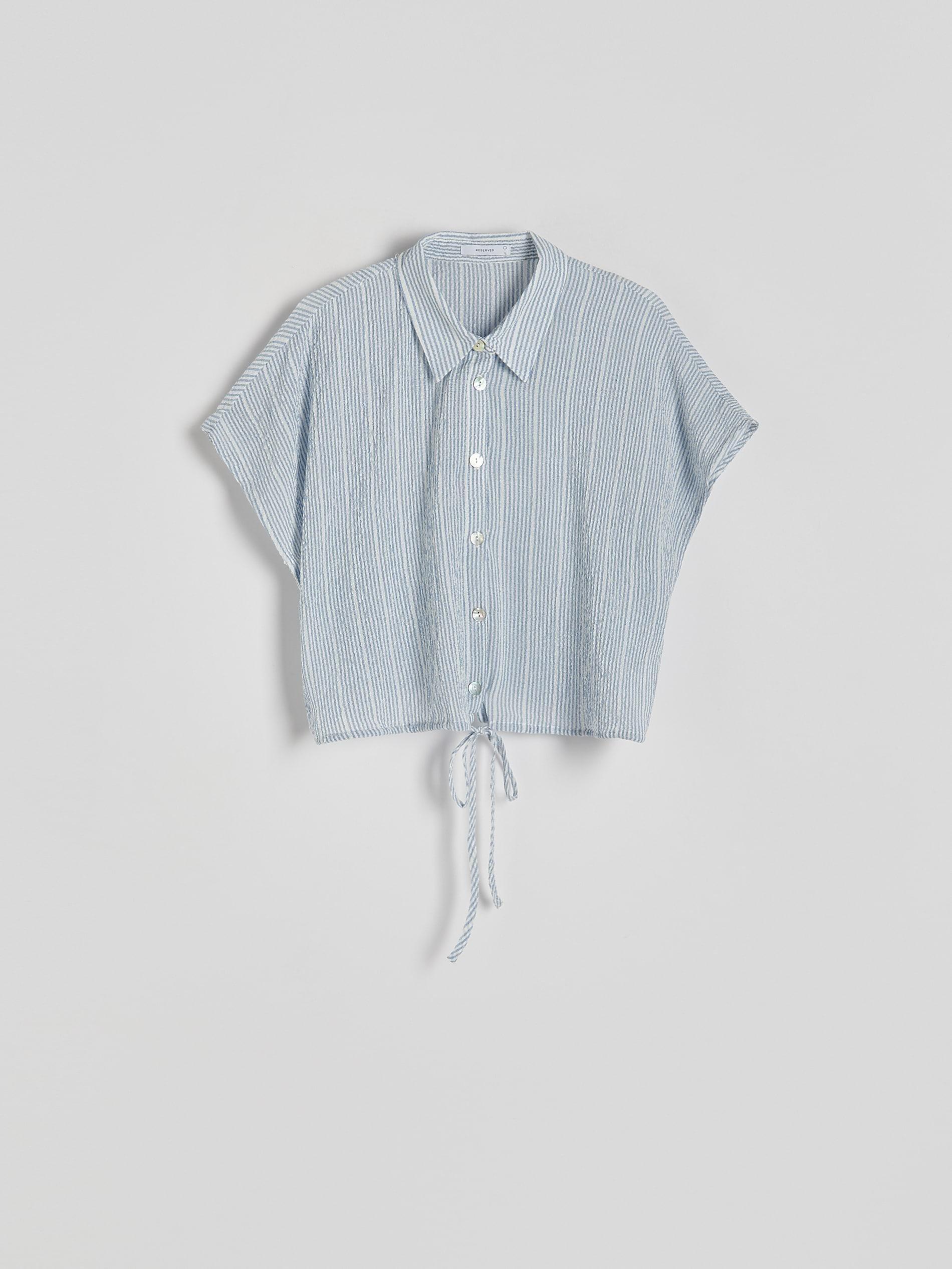 Blue Tie Hem Shirt, , large image number 5