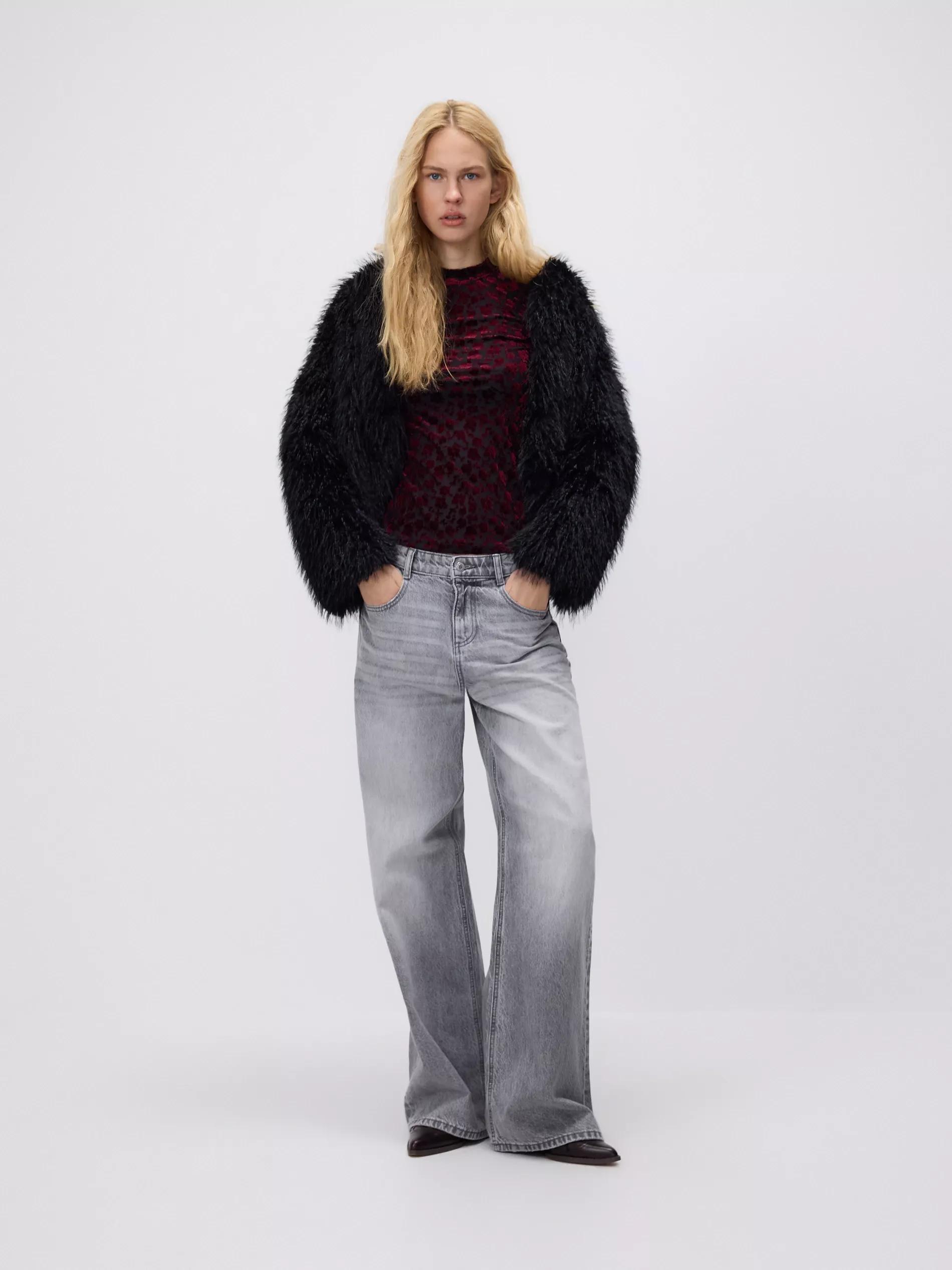 Burgundy Turtleneck Blouse, Burgundy, large image number 2