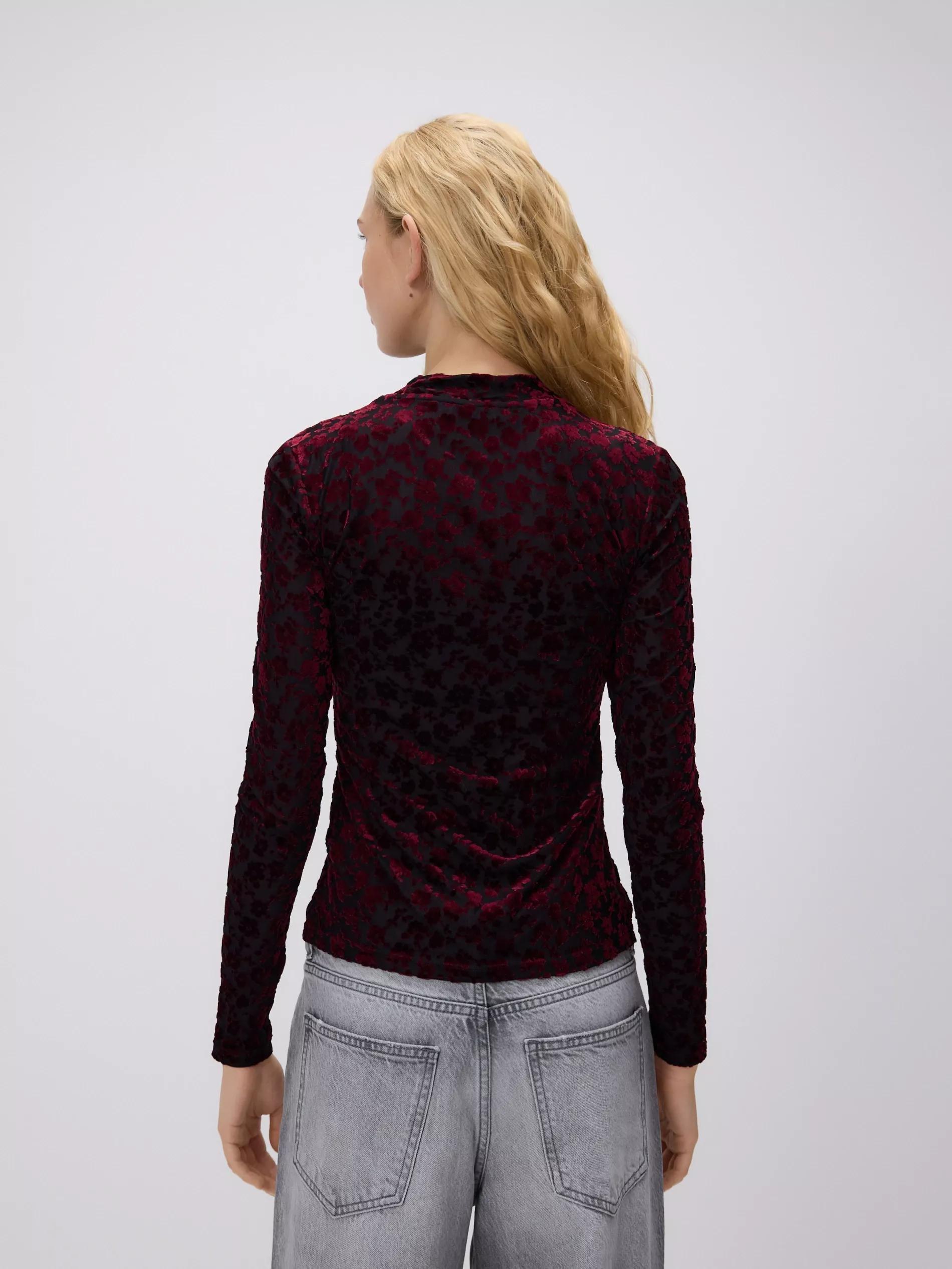 Burgundy Turtleneck Blouse, Burgundy, large image number 3
