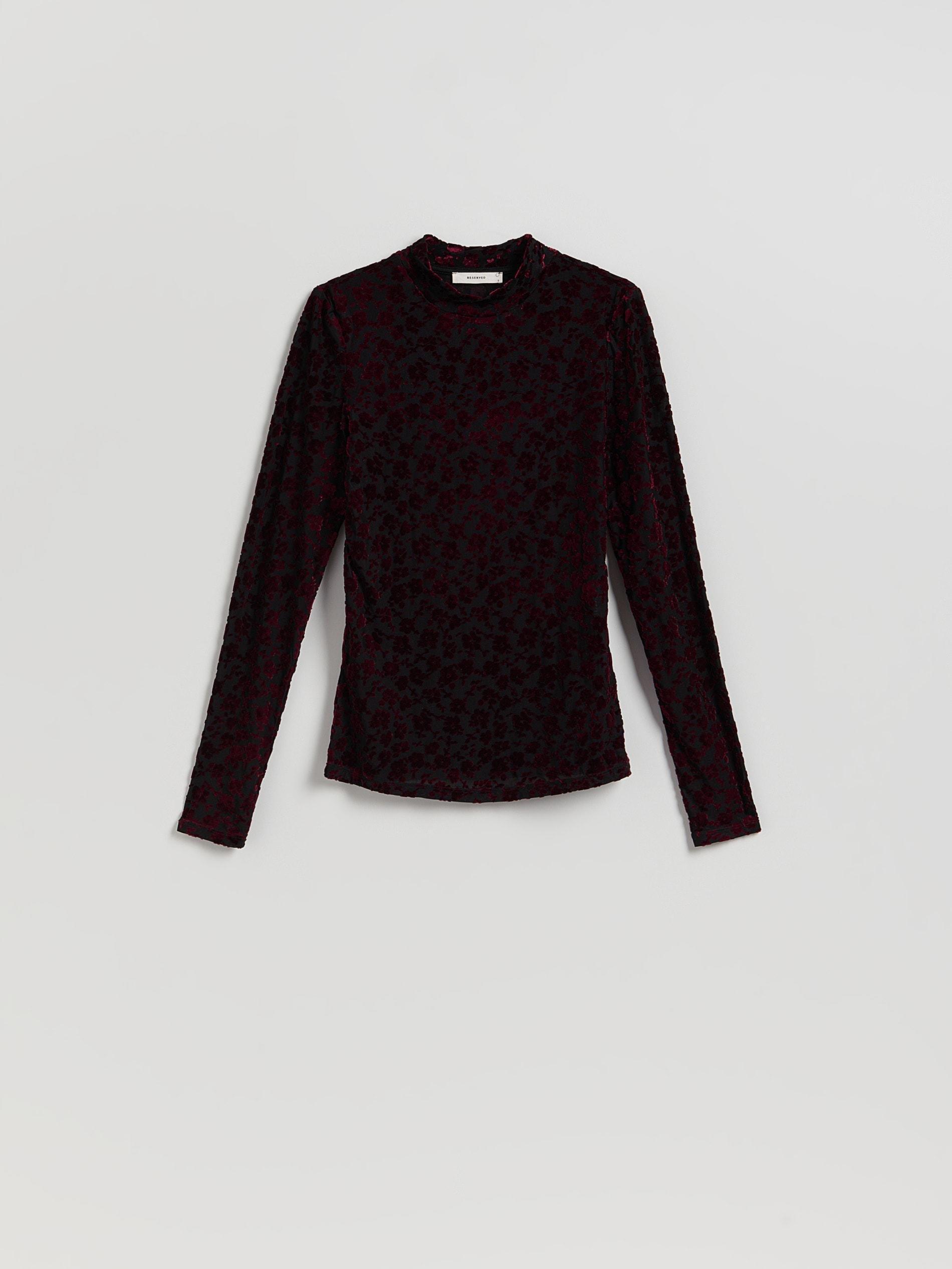 Burgundy Turtleneck Blouse, Burgundy, large image number 4