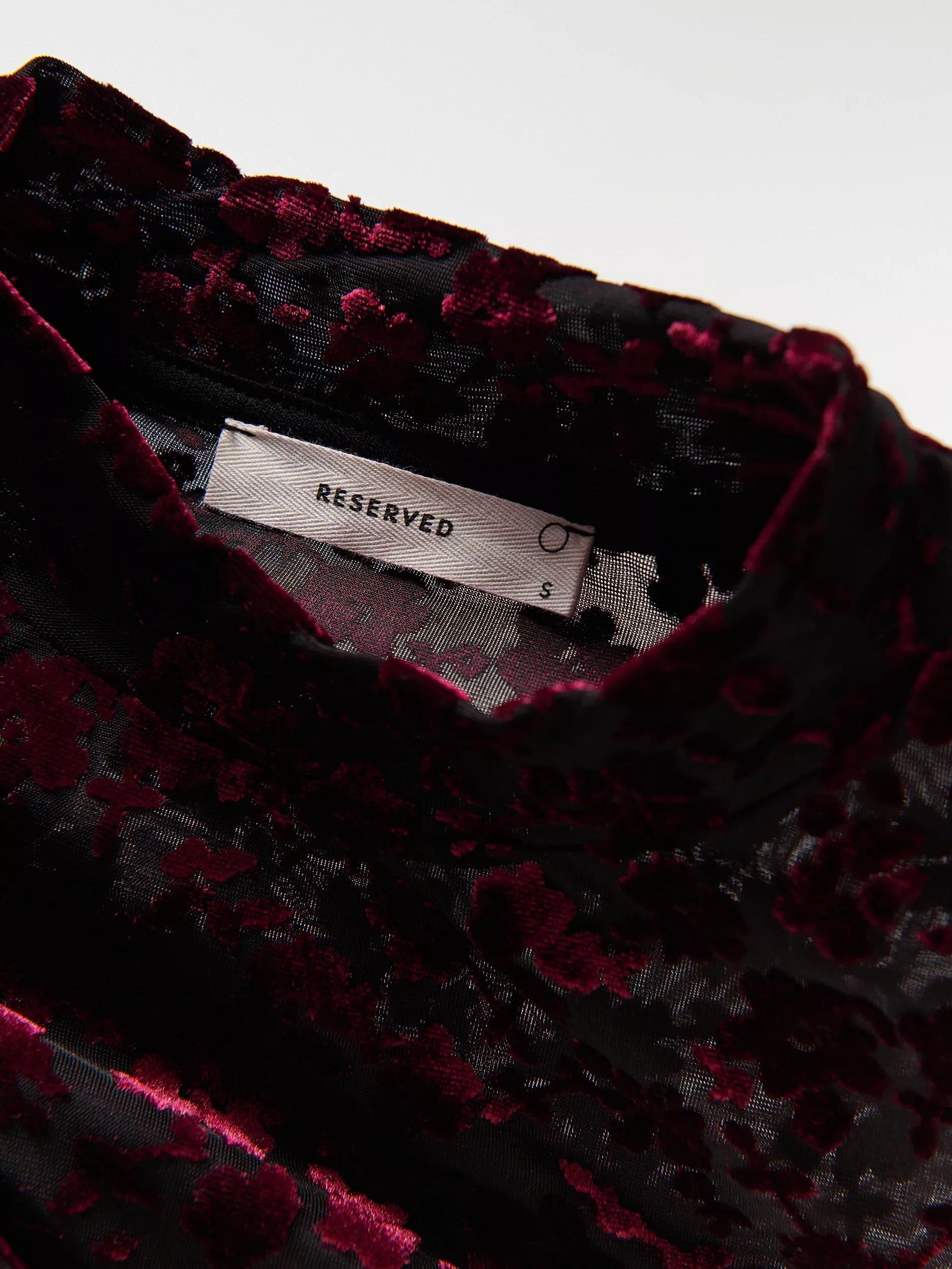 Burgundy Turtleneck Blouse, Burgundy, large image number 5