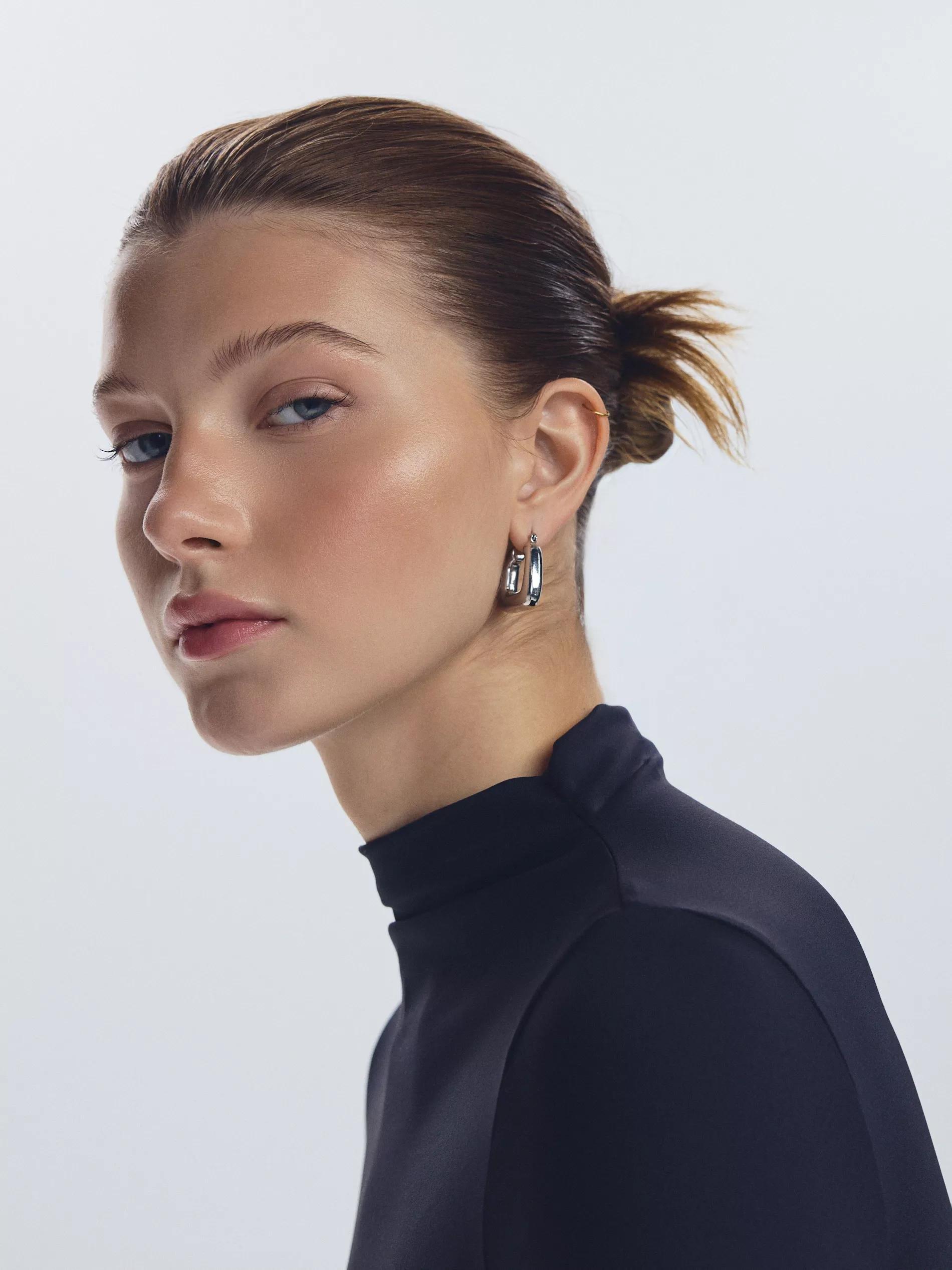 Black Long-Sleeve With Stand-Up Collar, Black, large image number 1