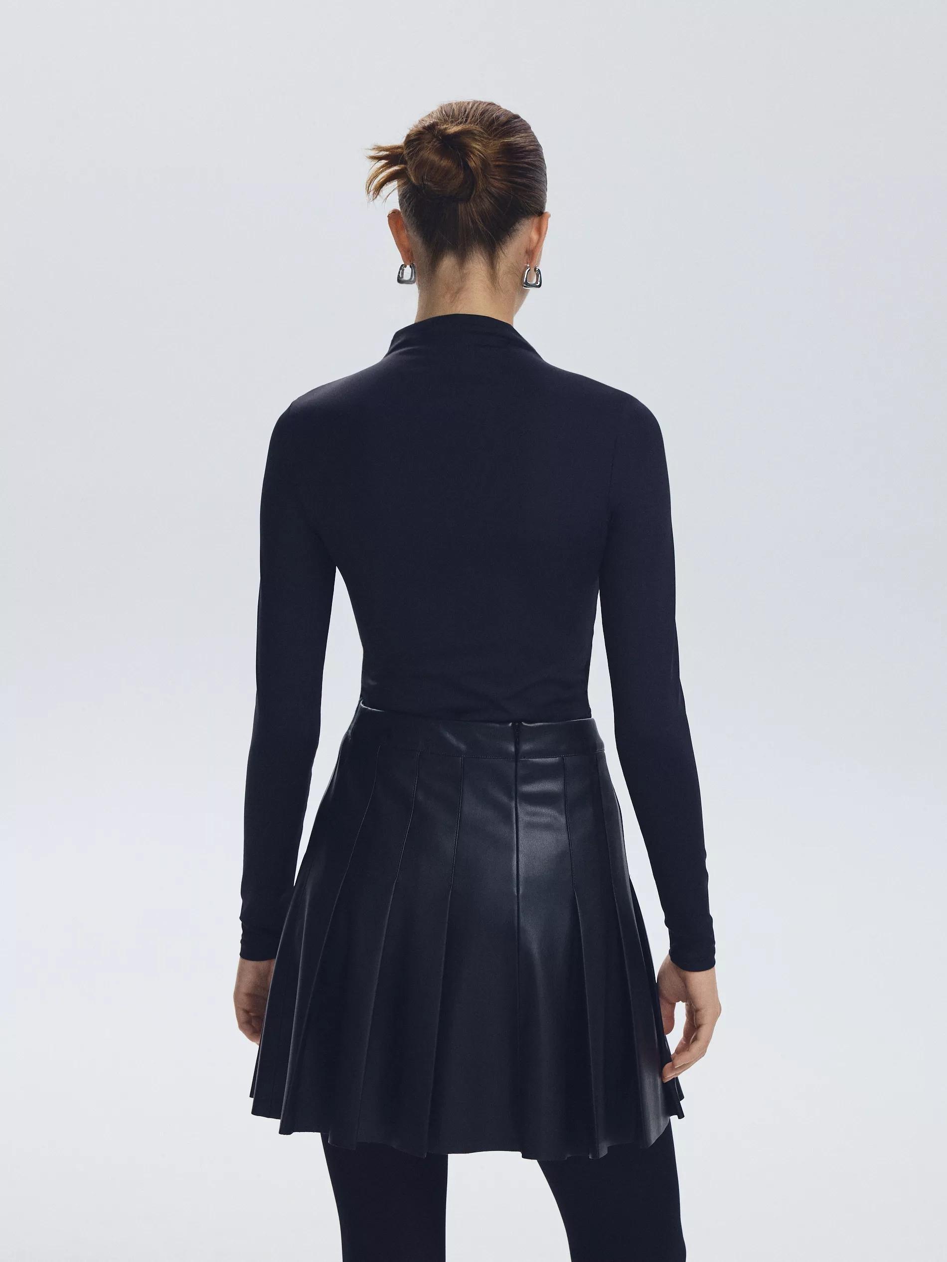 Black Long-Sleeve With Stand-Up Collar, Black, medium