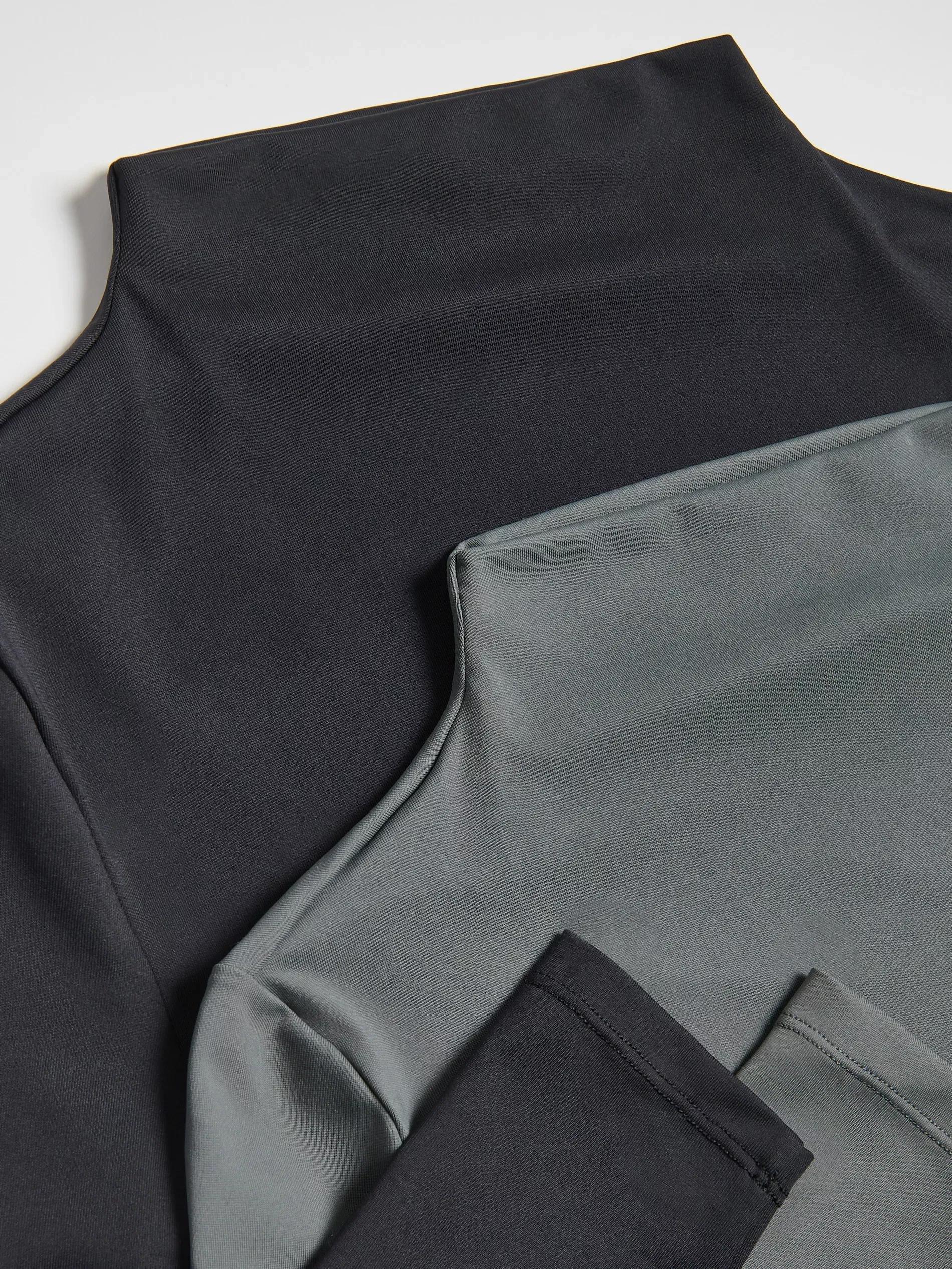 Black Long-Sleeve With Stand-Up Collar, Black, large image number 5