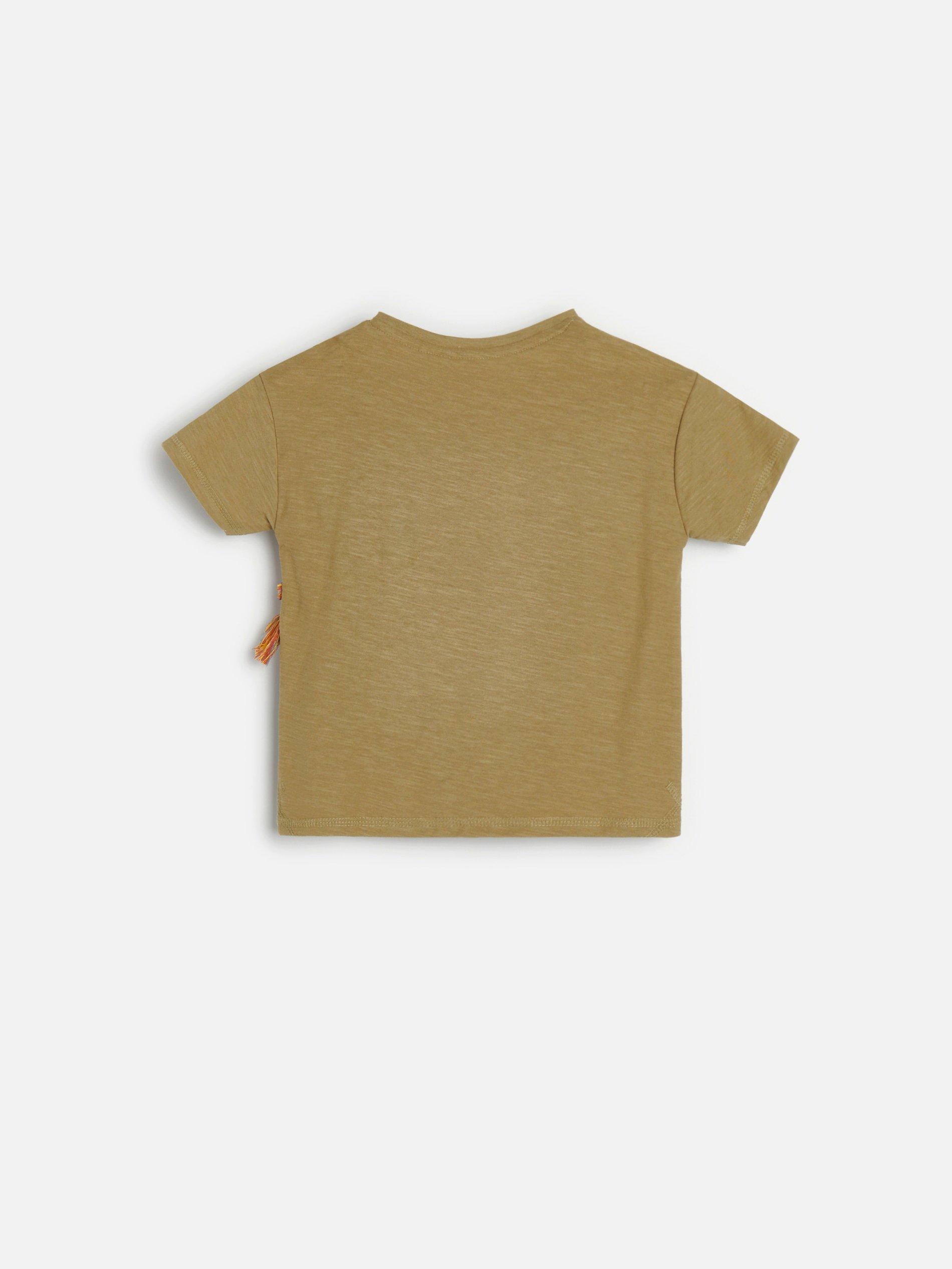 Khaki Cotton T-Shirt, Kids Boys, , large image number 1