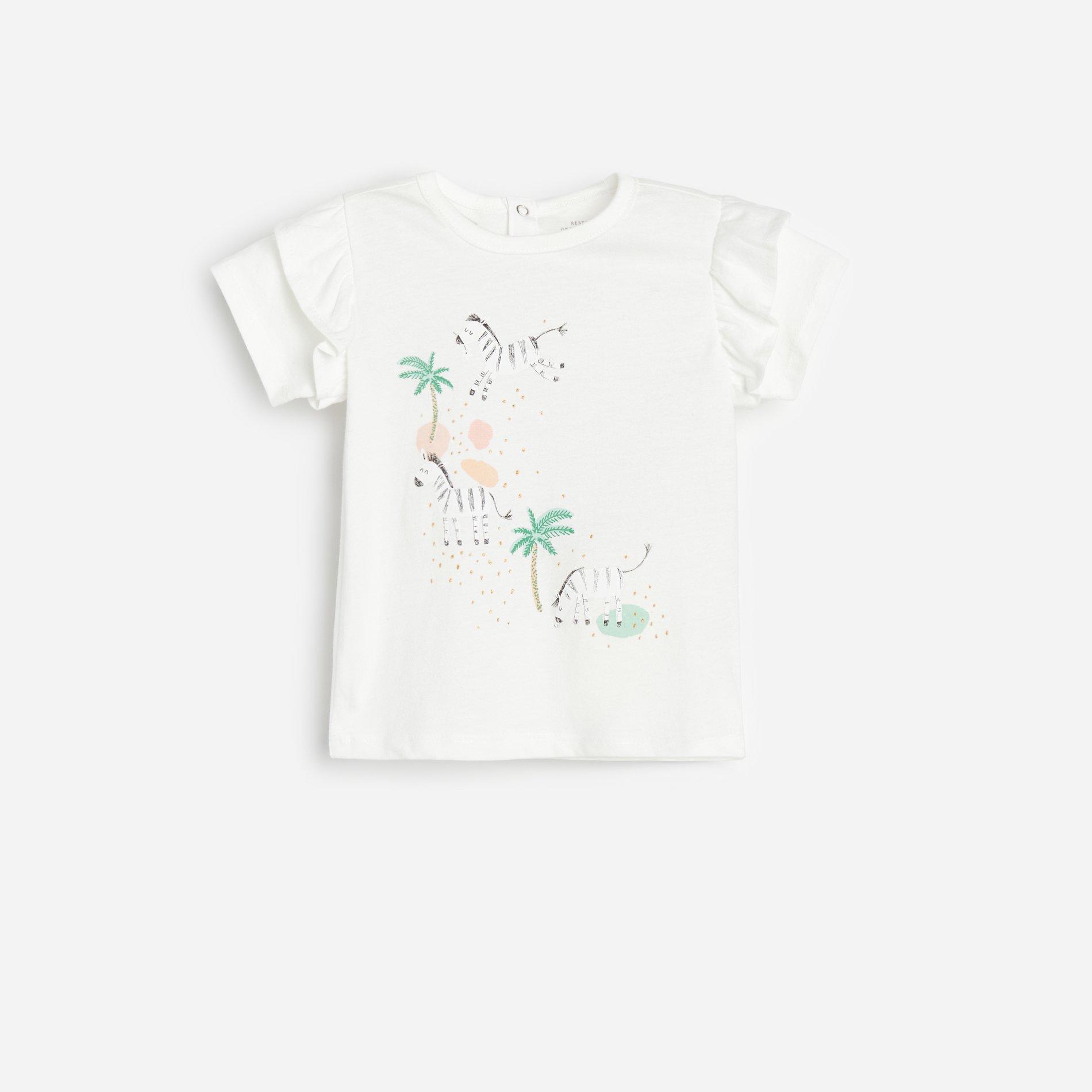 White Cotton T-Shirt, Kids Girls, , large image number 2