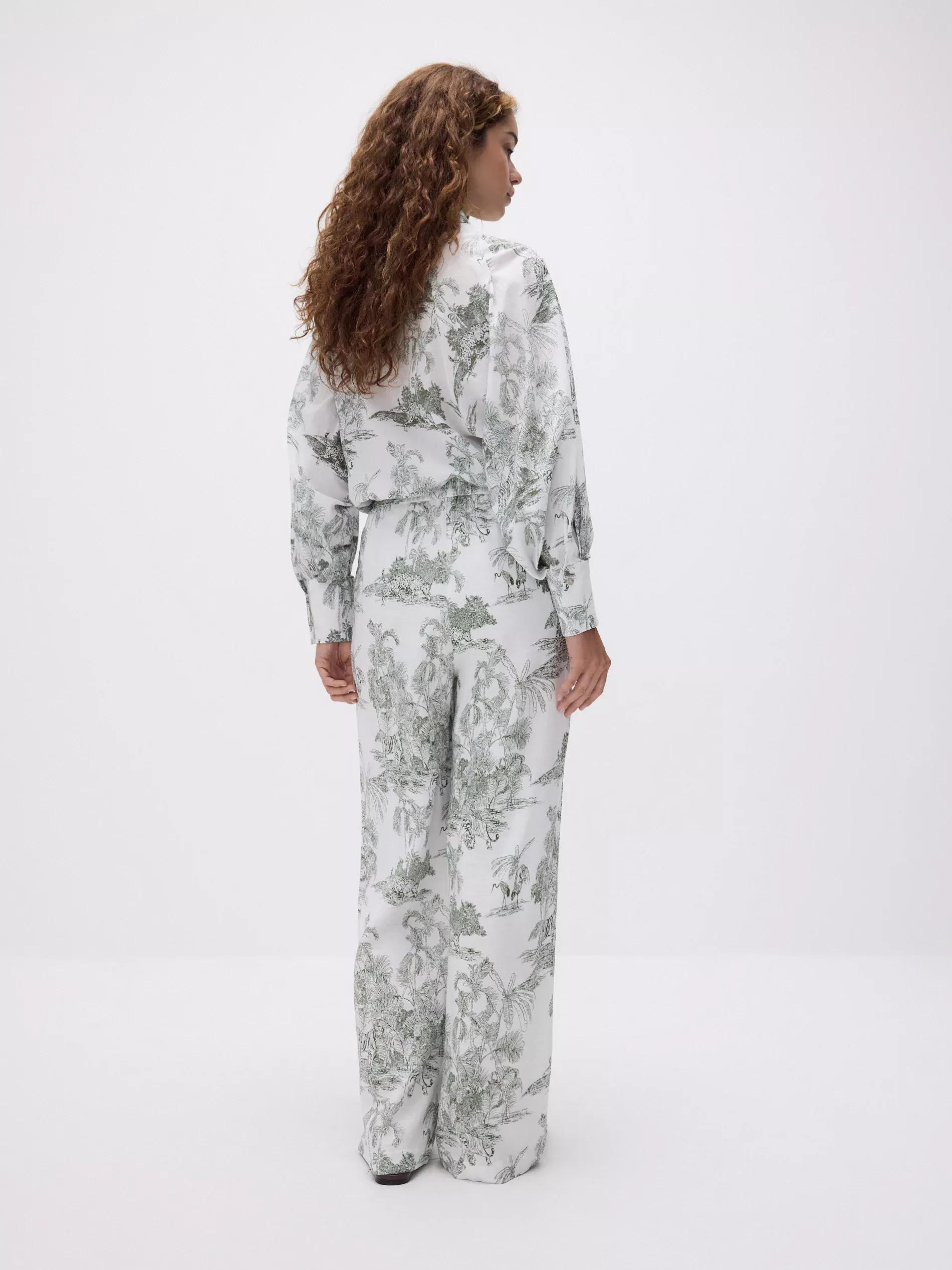 MULTICOLOR Loose trousers with linen blend, , large image number 3