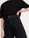 Reserved - Black Culotte Denim Trousers With Belt, Women