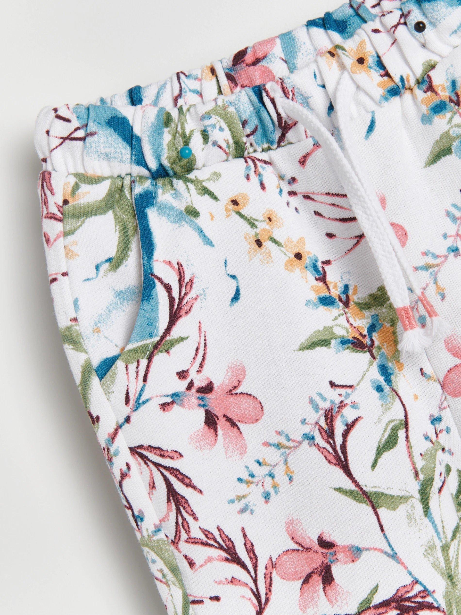 Cream Floral Sweatpants, Kids Girls, , large image number 3