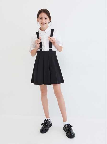 Black Skirt With Braces , Kids Girl, , large image number 0