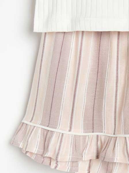 White Two Piece Viscose Pyjama Set, , large image number 3