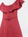 Reserved - Fuchsia Off Shoulder Dress With Belt, Women