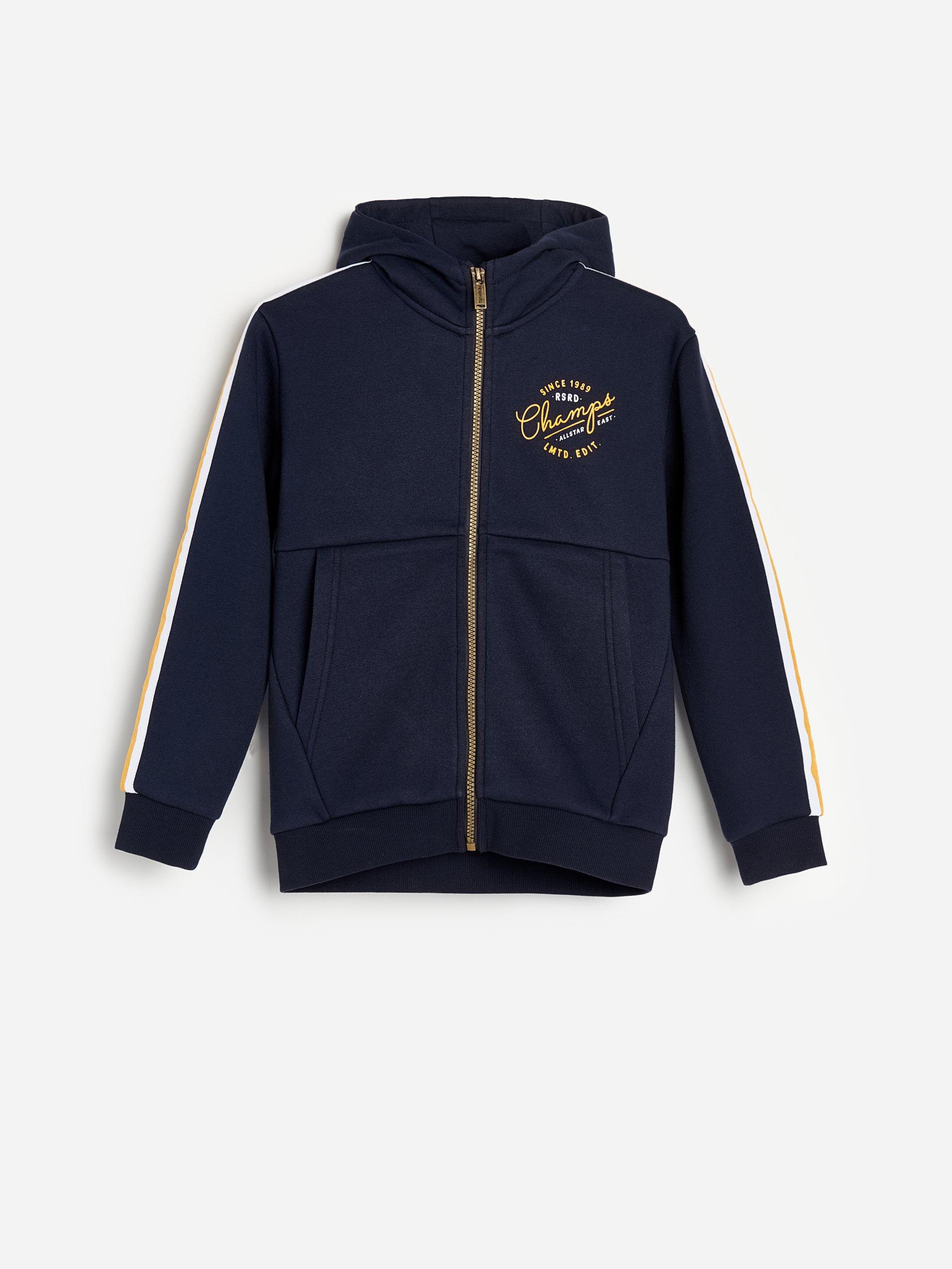 Navy Sweatshirt Stripes And Print, Kids Boy, , large image number 0
