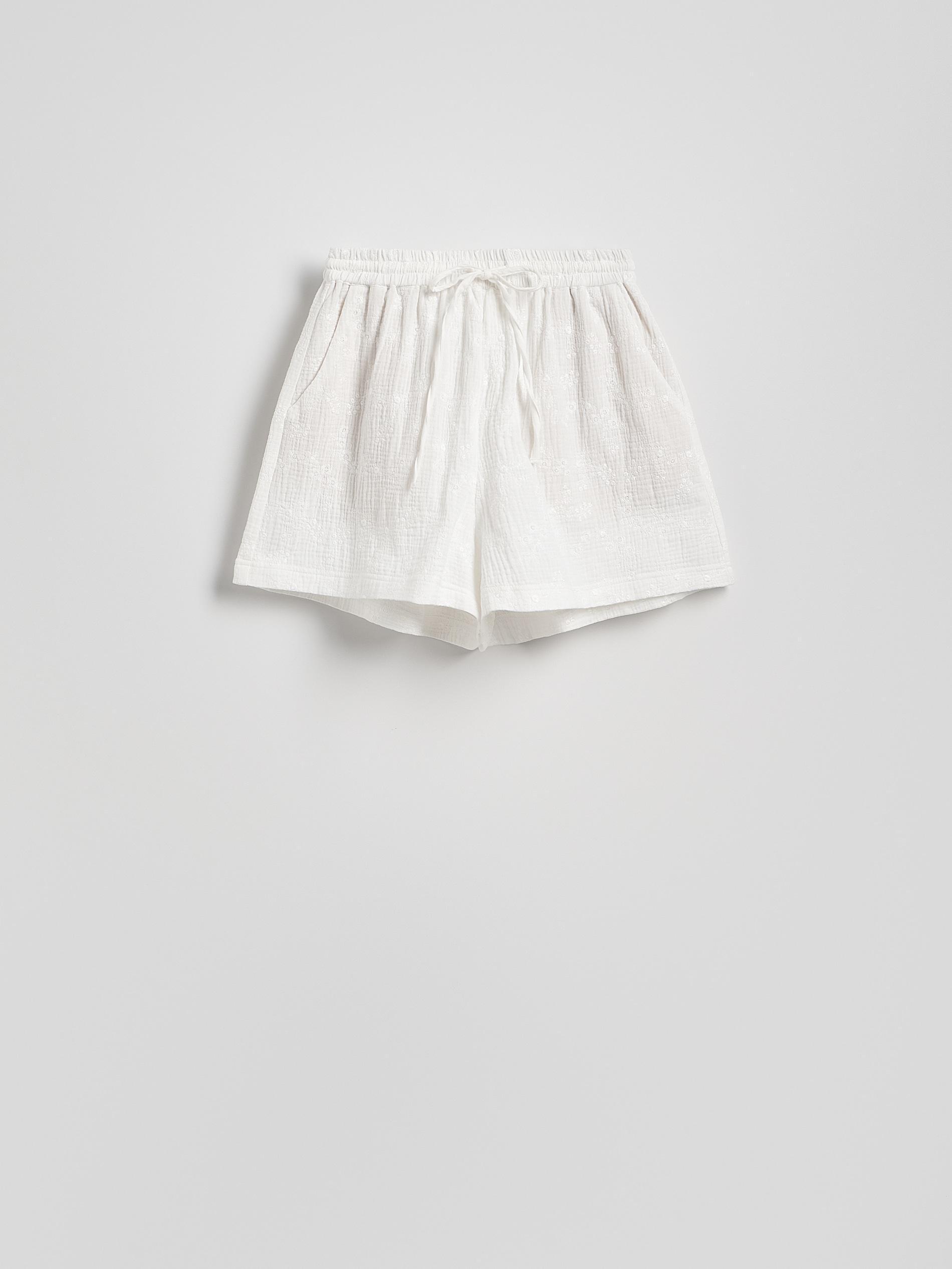 White Muslin Shorts, , large image number 7