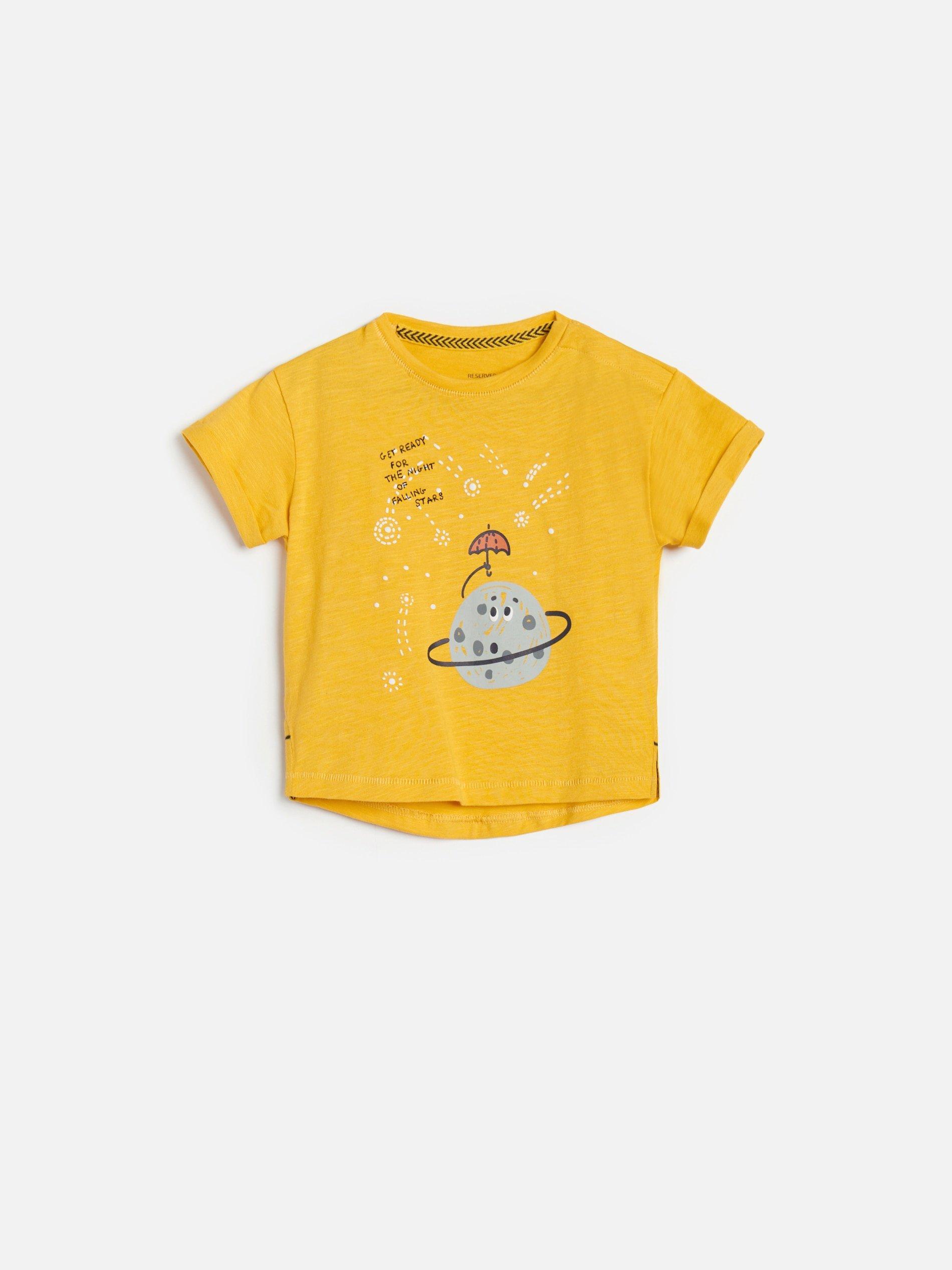 Yellow Cotton T-Shirt, Kids Boys, , large image number 0