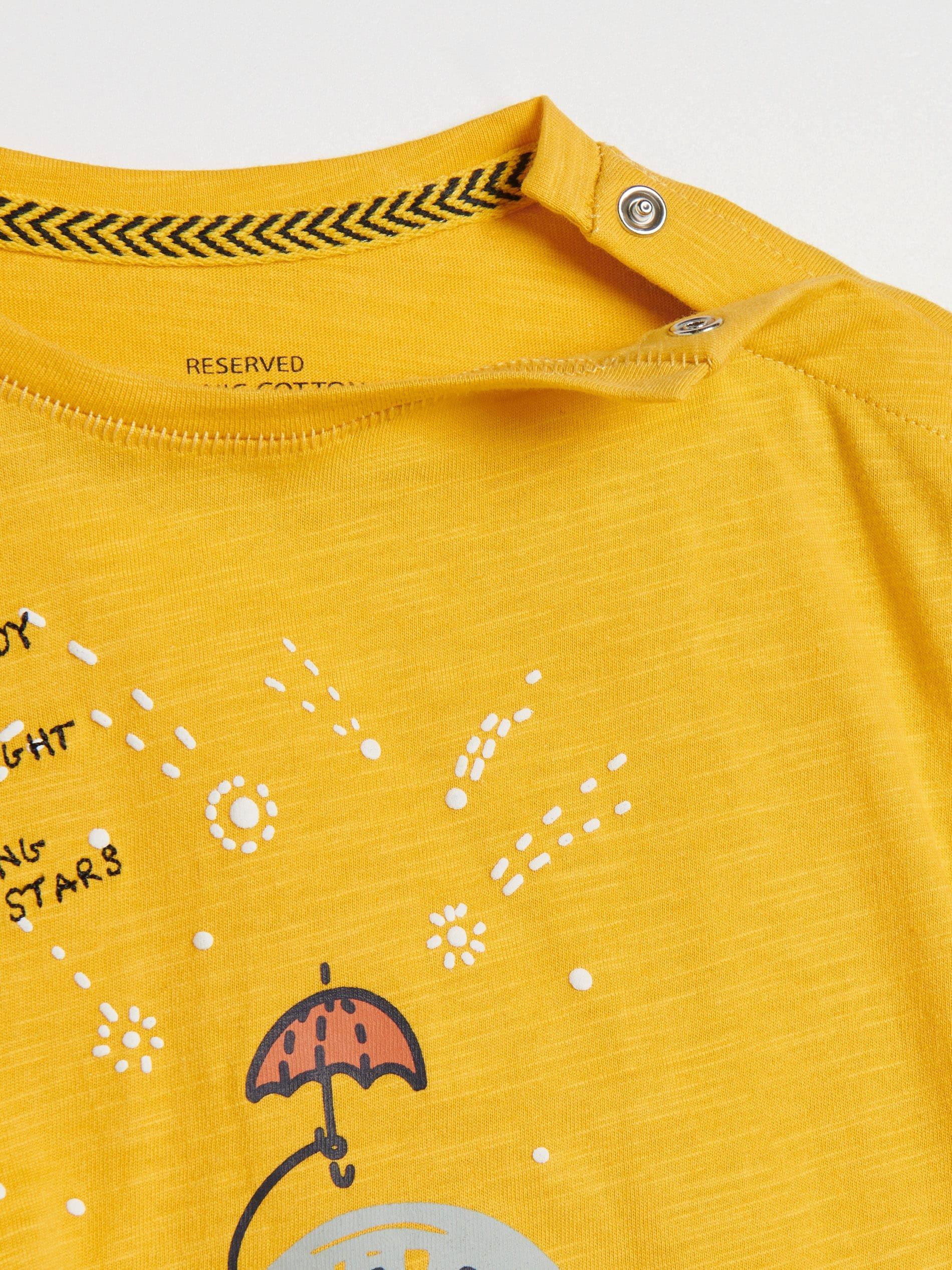 Yellow Cotton T-Shirt, Kids Boys, , large image number 1