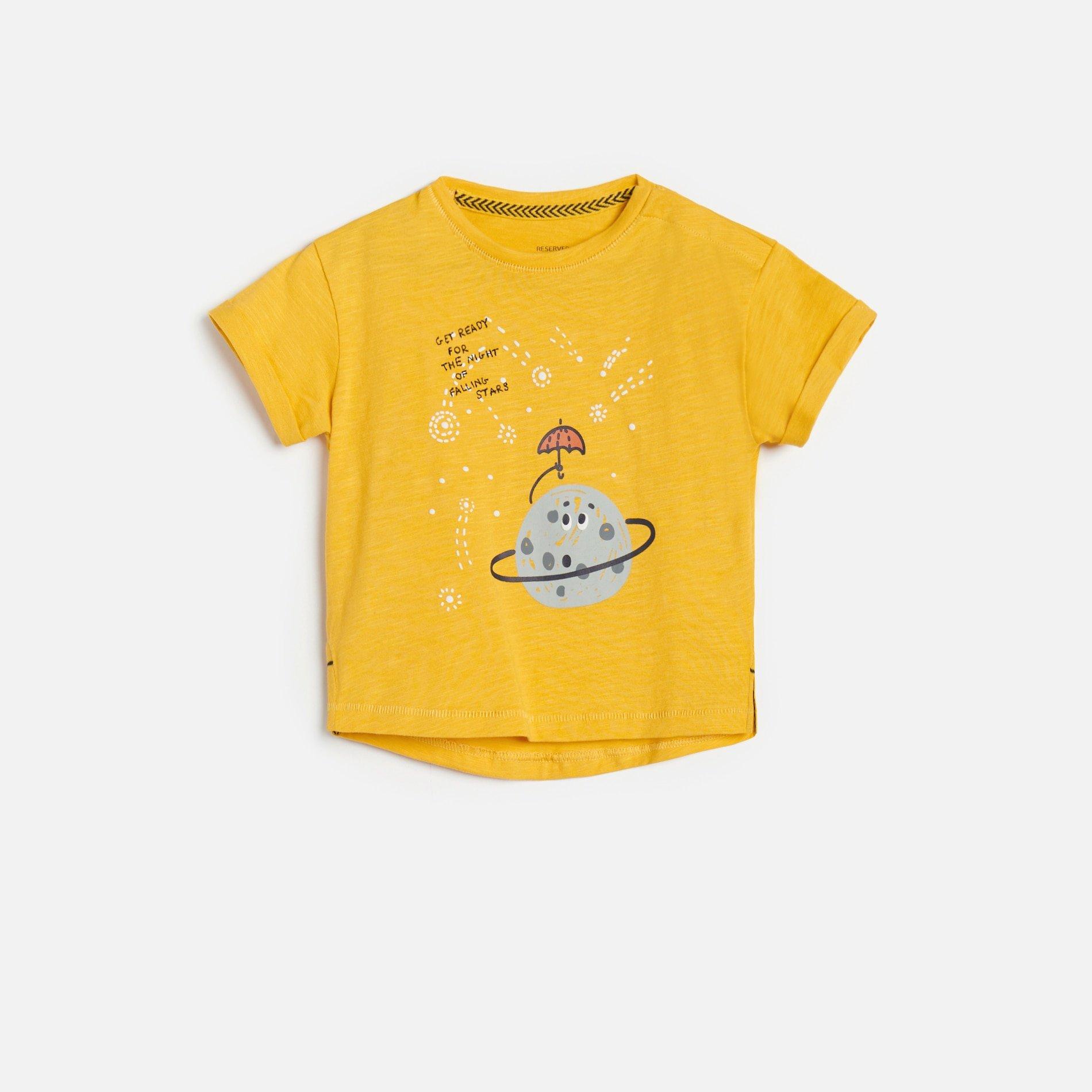 Yellow Cotton T-Shirt, Kids Boys, , large image number 2