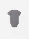 Reserved - Grey Printed Cotton Bodysuit With Patch, Kids Boy