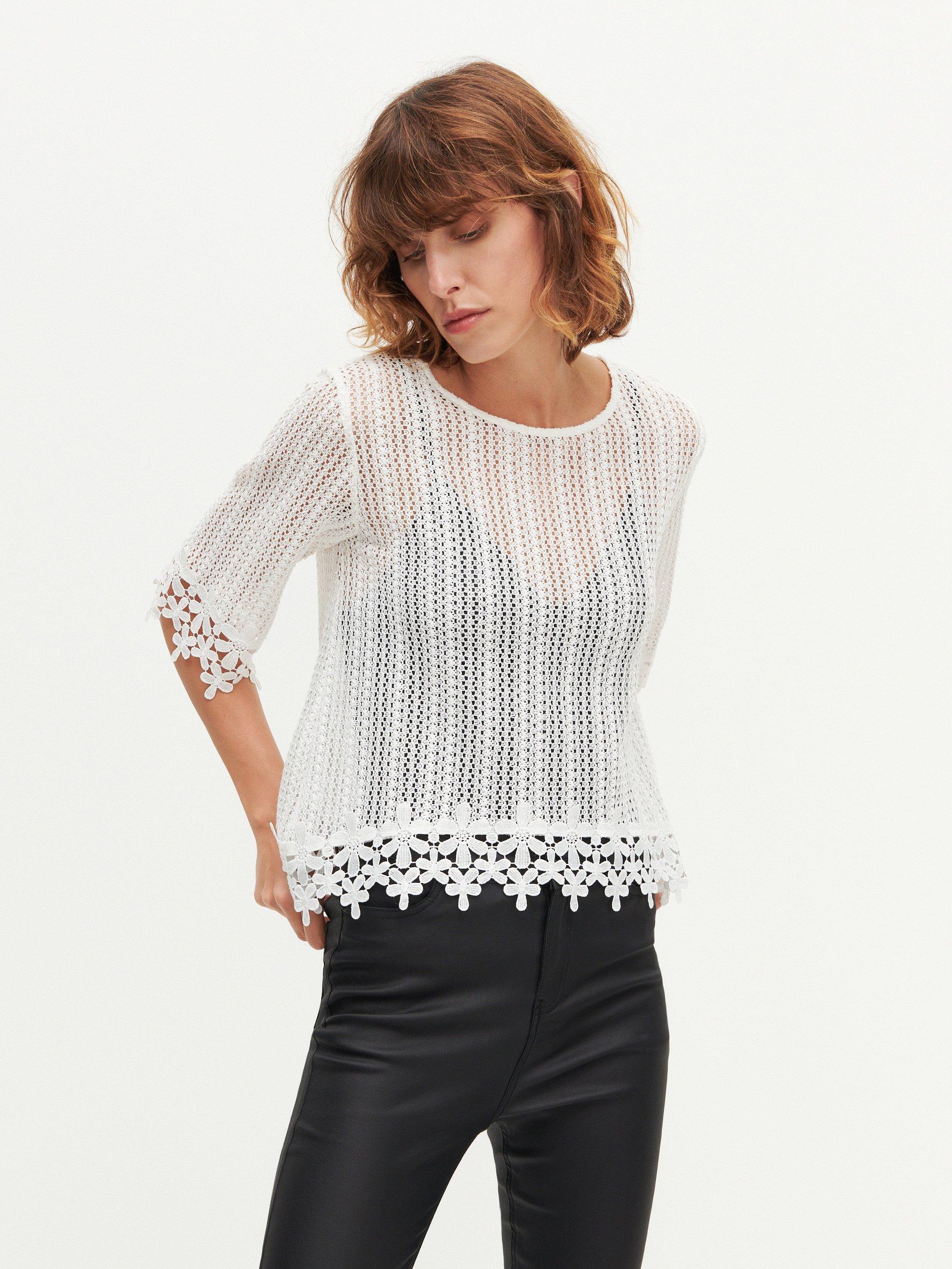 Ivory Lace Blouse, Women, , large image number 0