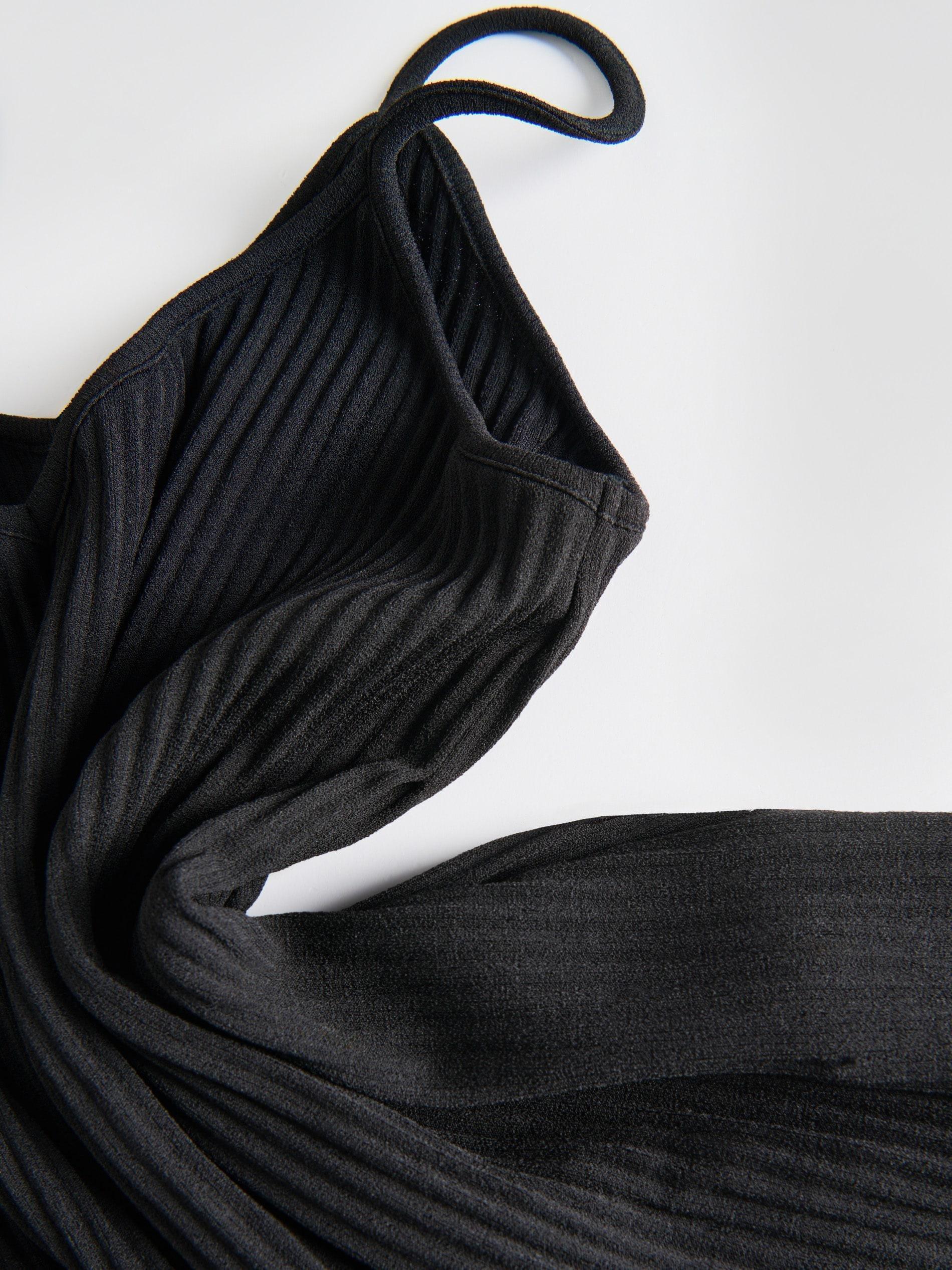 Black Textured Jersey Top, , large image number 5