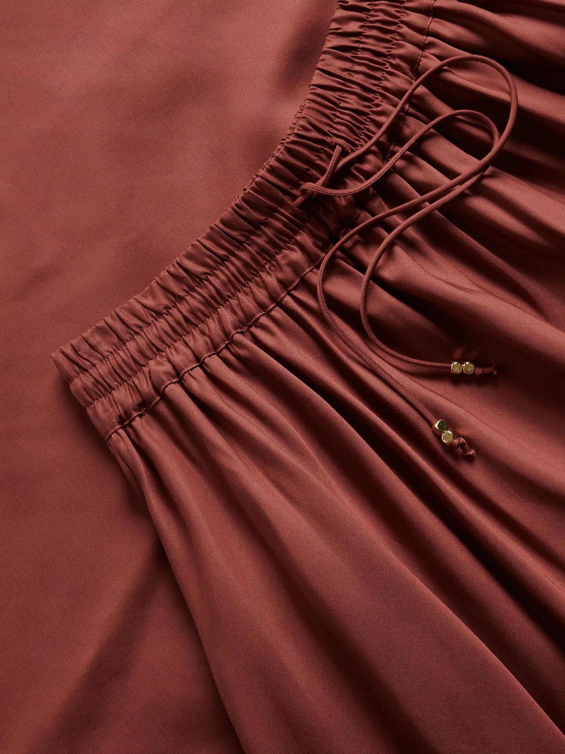 Brown Lyocell Midi Skirt, , large image number 5