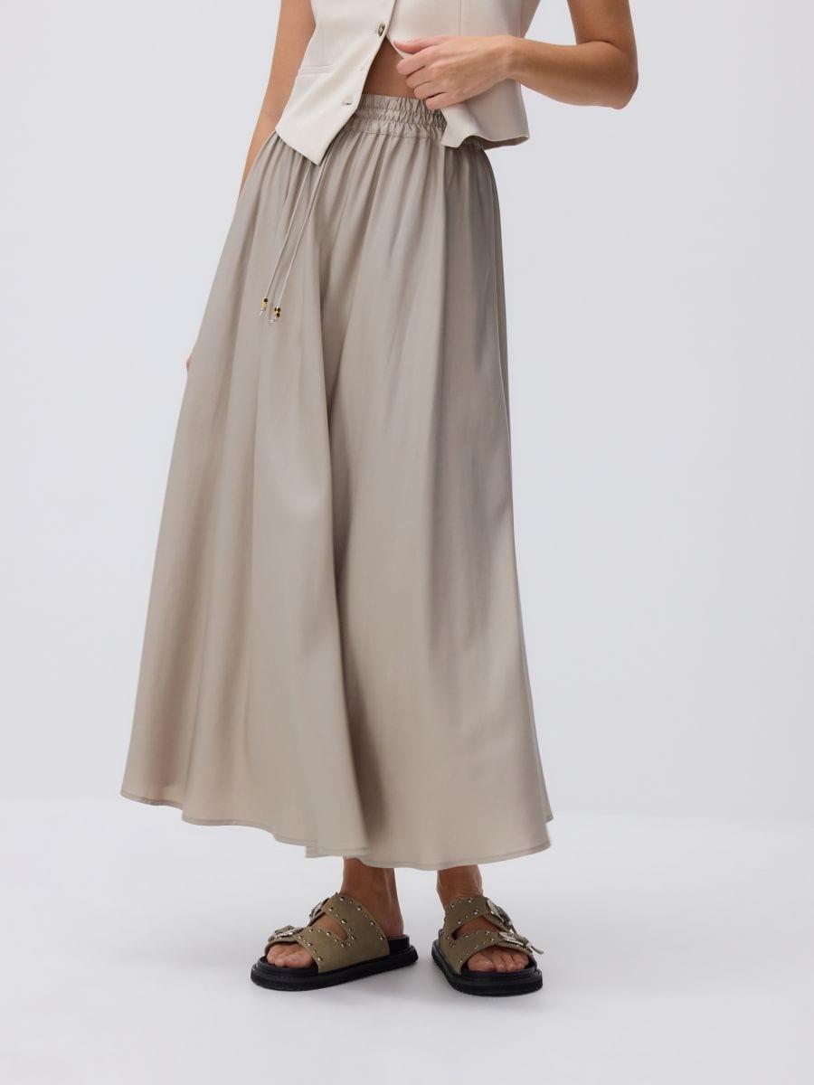 Navy Wide Trousers With Side Stripes, , large image number 3