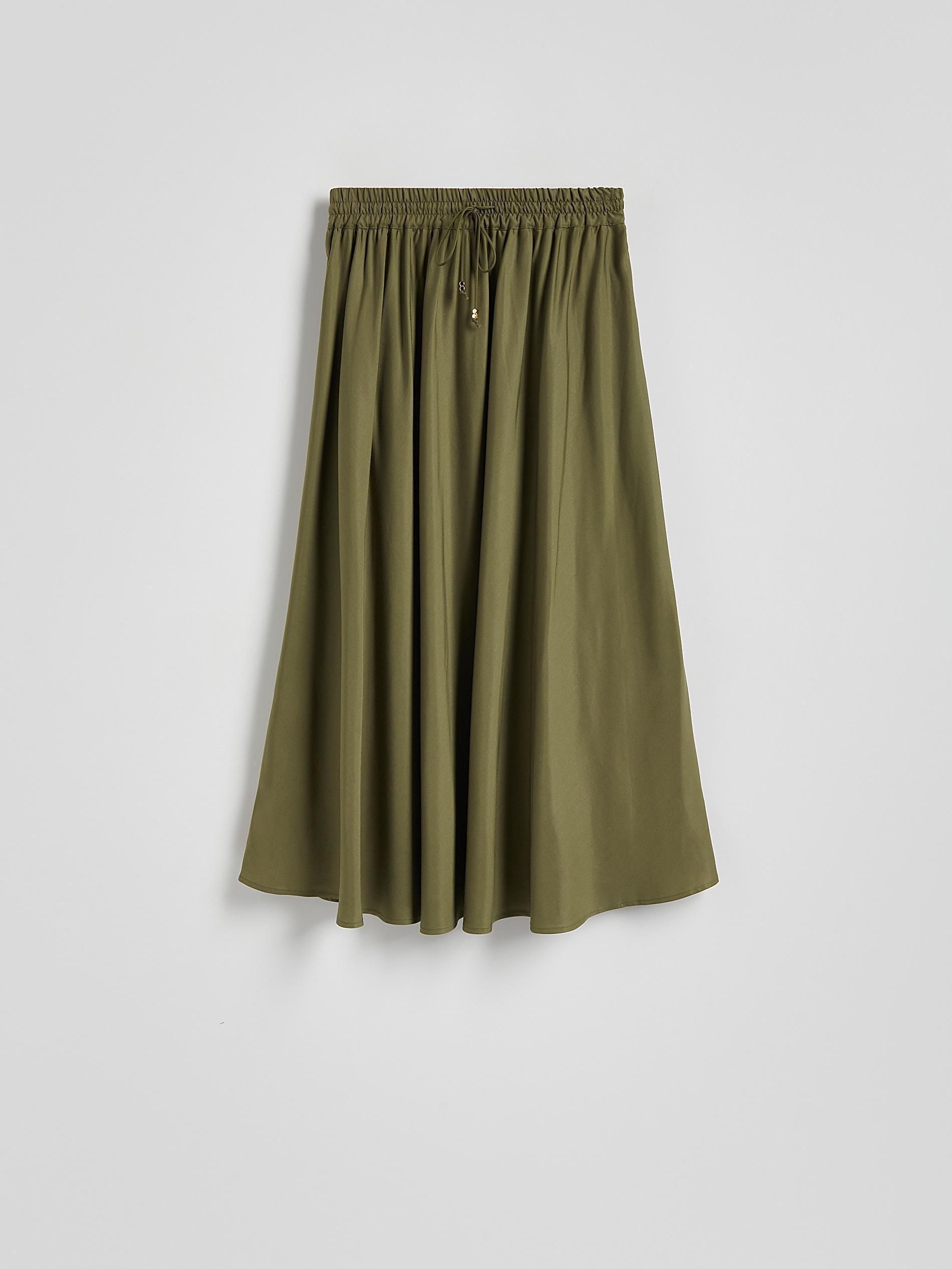 Green Lyocell Midi Skirt, , large image number 4