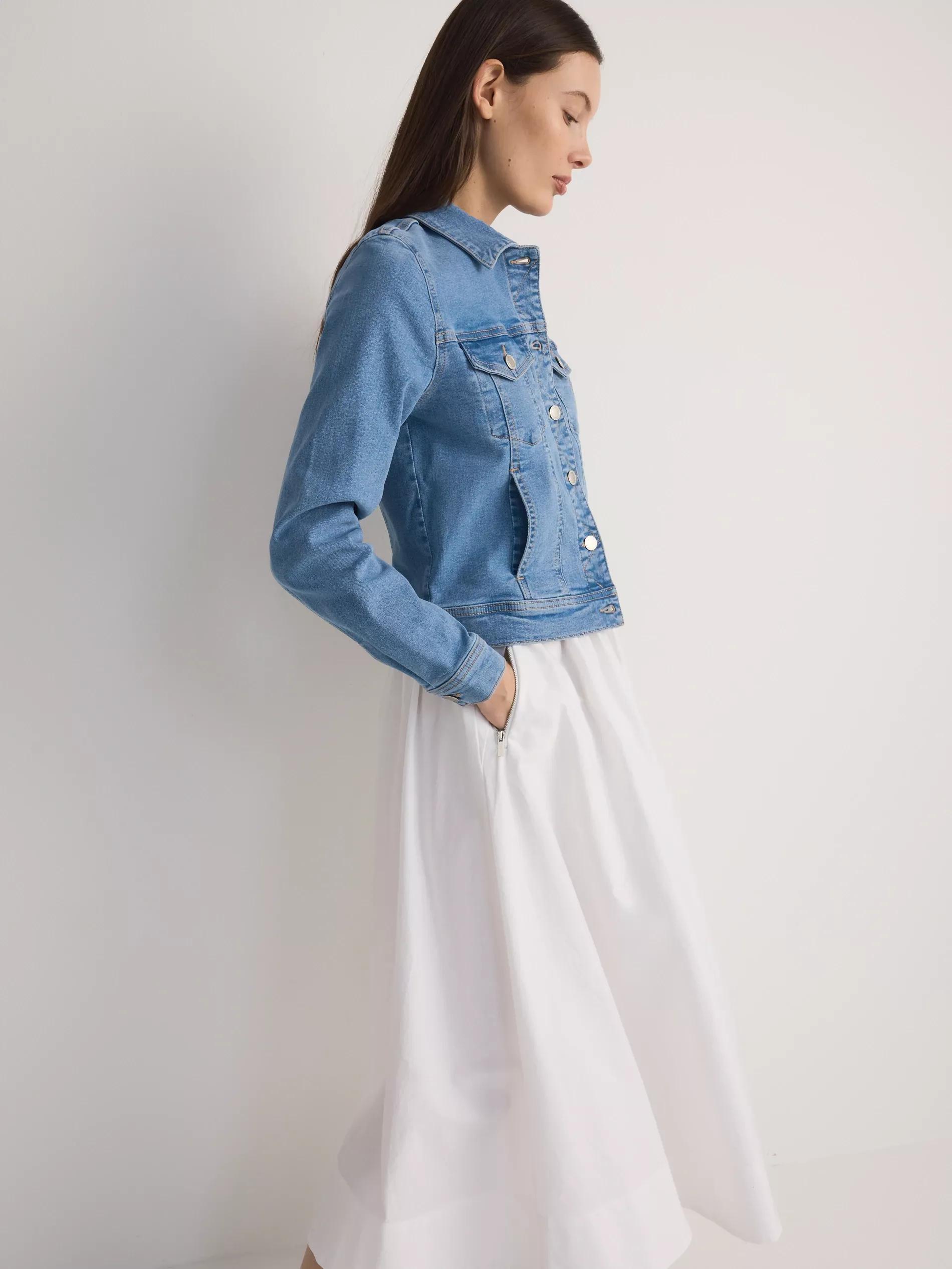 White Flared Skirt With Pockets, , large image number 1